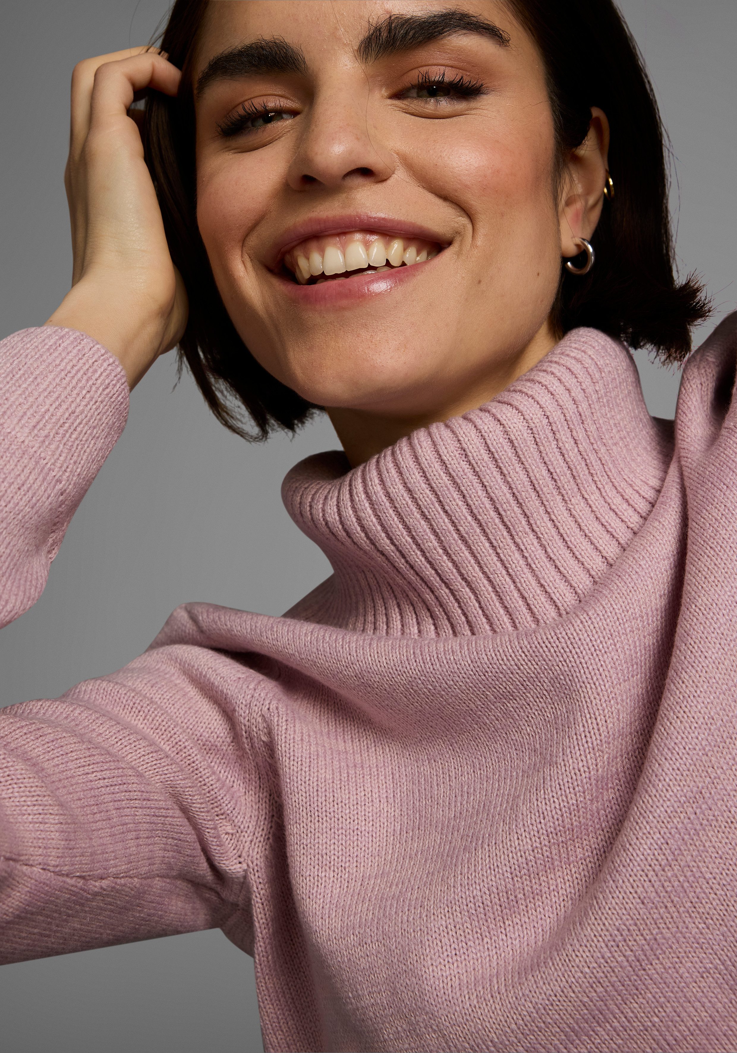 KangaROOS Rollkragenpullover mit Schalkragen, Langarm, Warm & Kuschelig