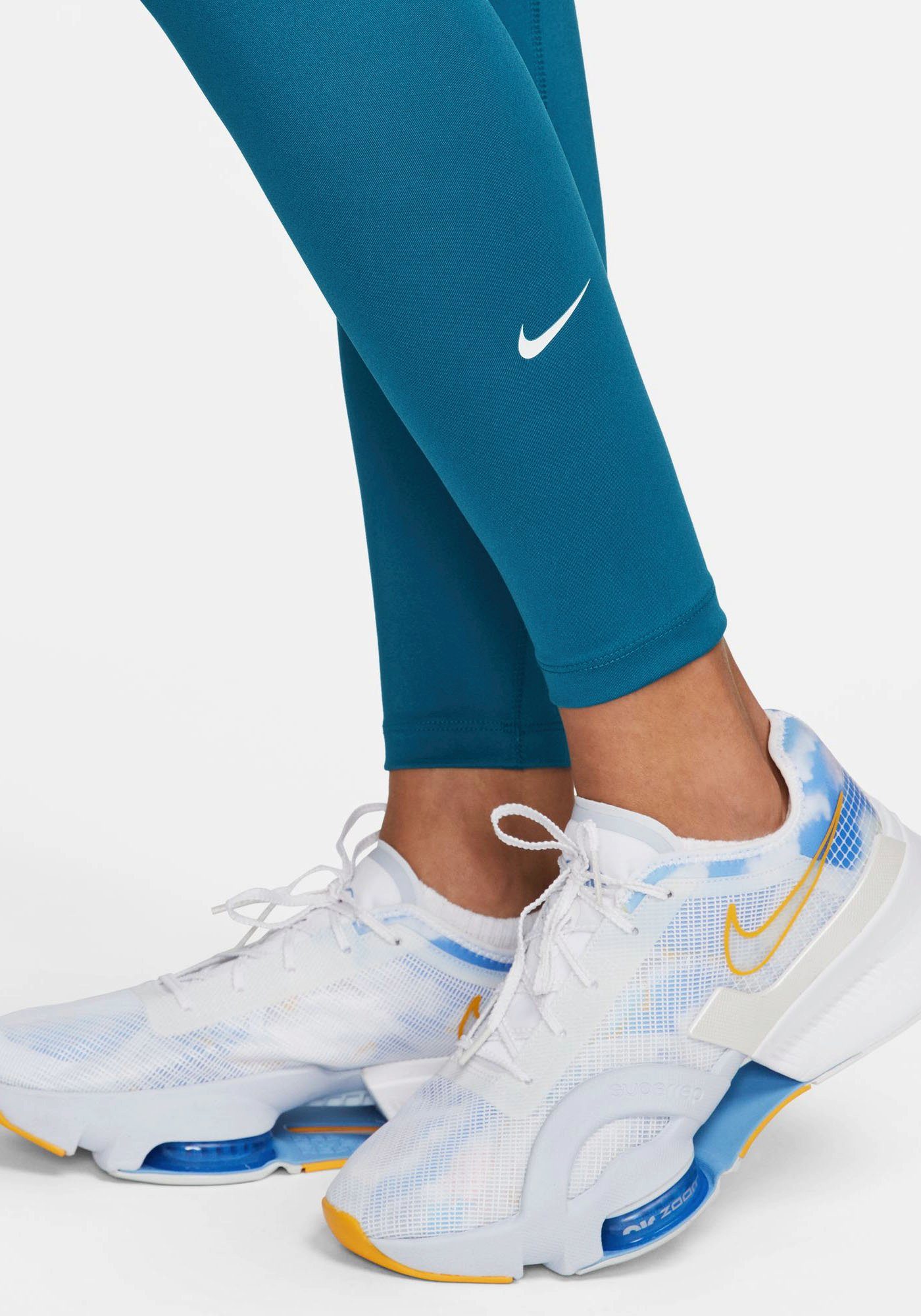 Nike Trainingstights ONE WOMEN'S BLUE/WHITE HIGH-RISE LEGGINGS INDUSTRIAL