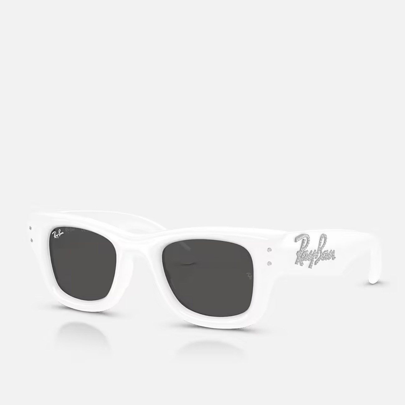 Ray-Ban Sonnenbrille Ray-Ban Wayfarer Puffer White Strass Dark Grey