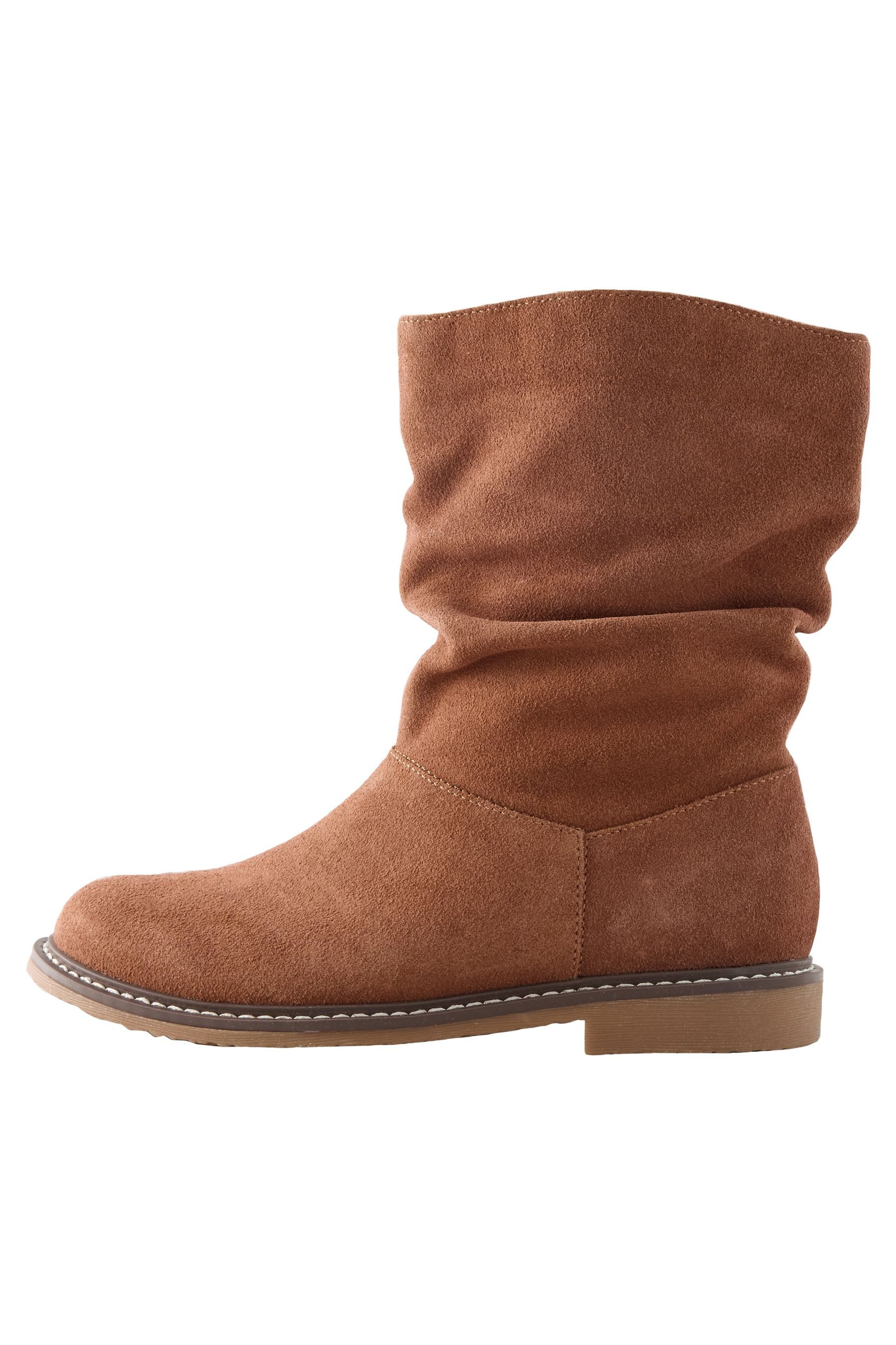 Knautschstiefeletten aus Veloursleder Stiefel