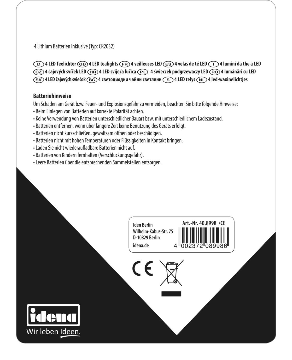 Idena LED-Kerze Idena 408998 - LED Teelichter, 4 Stück in Warmweiß, elektri günstig online kaufen