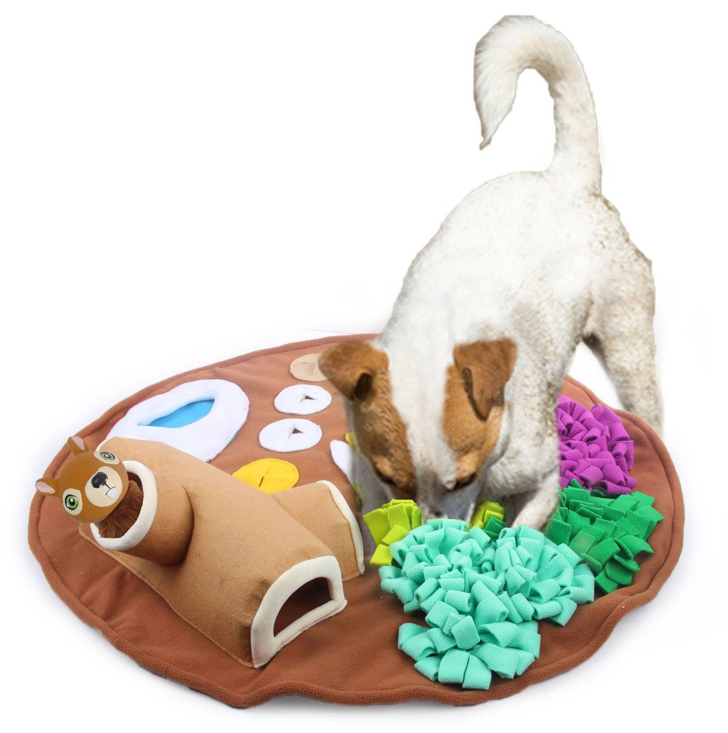 PETGARD Tier-Beschäftigungsspielzeug Schnüffelteppich Schnüffelmatte,  Stoff, Spielteppich Suchspiel für Hunde rund ca. 70 cm