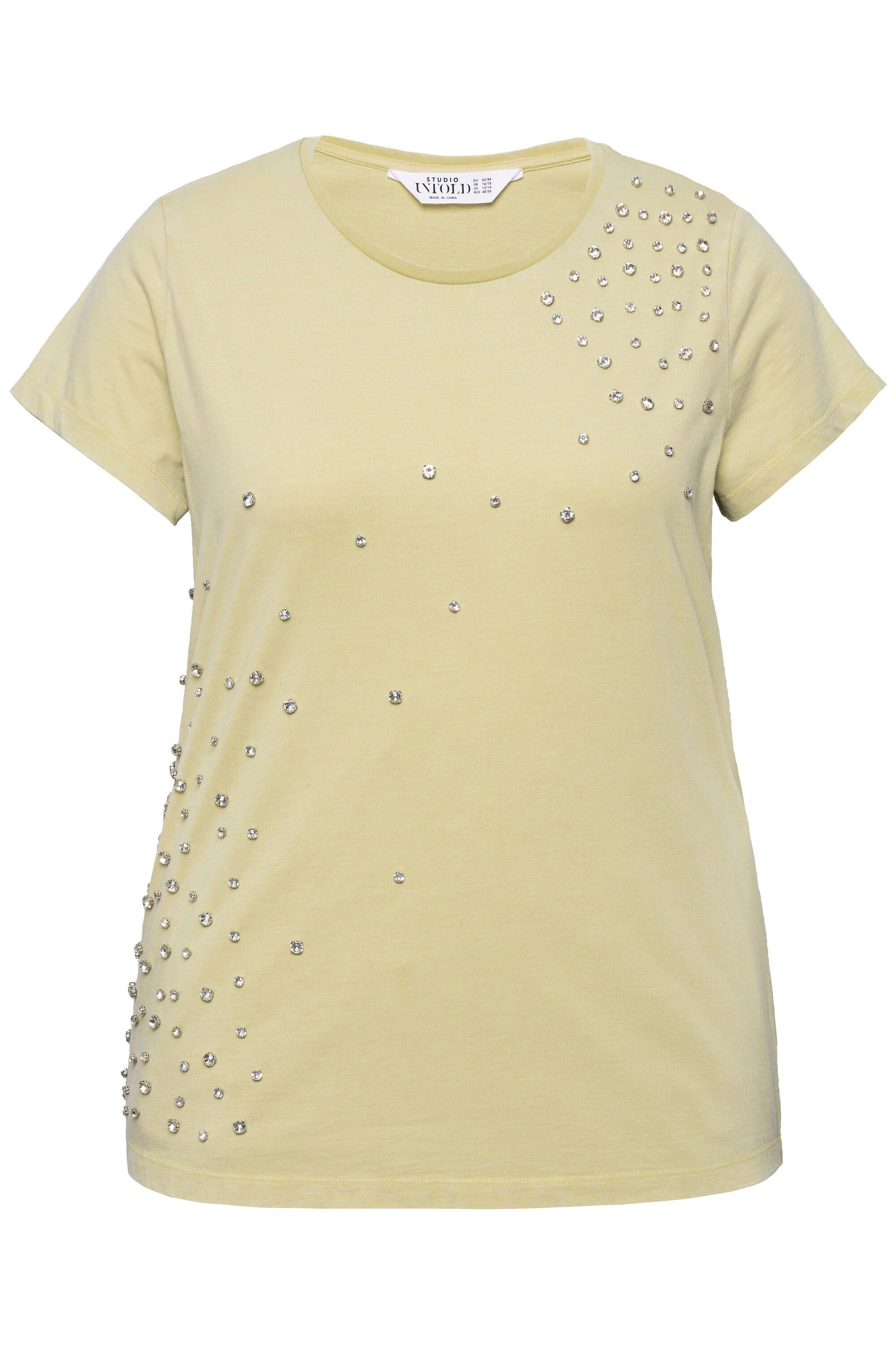 Studio Untold T-Shirt T-Shirt Classic Shape Vintage Look Strass günstig online kaufen
