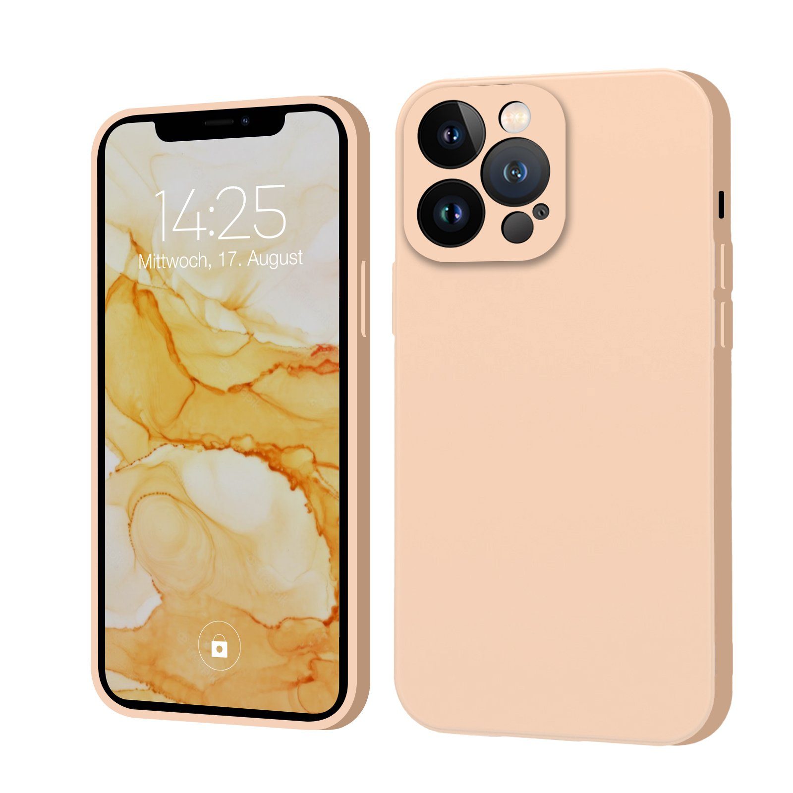 Tec-Expert Handyhülle SoftGrip Cover Hülle für Apple iPhone 13 Pro Max, Cover Bumper Case viele Farben wahlweise mit Glas