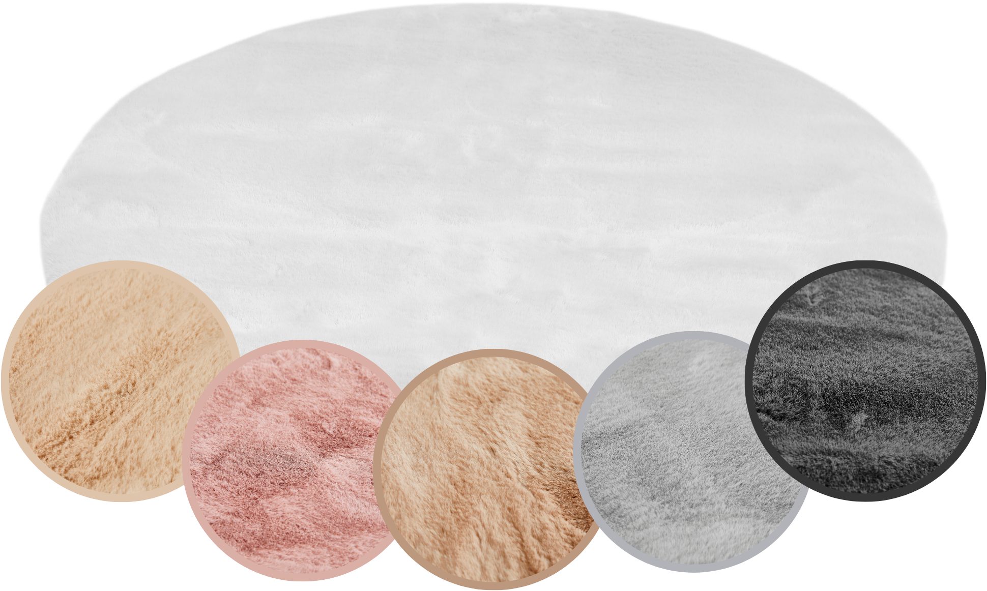 my home Hochflor-Teppich Lugano, rund, Höhe: günstig online kaufen