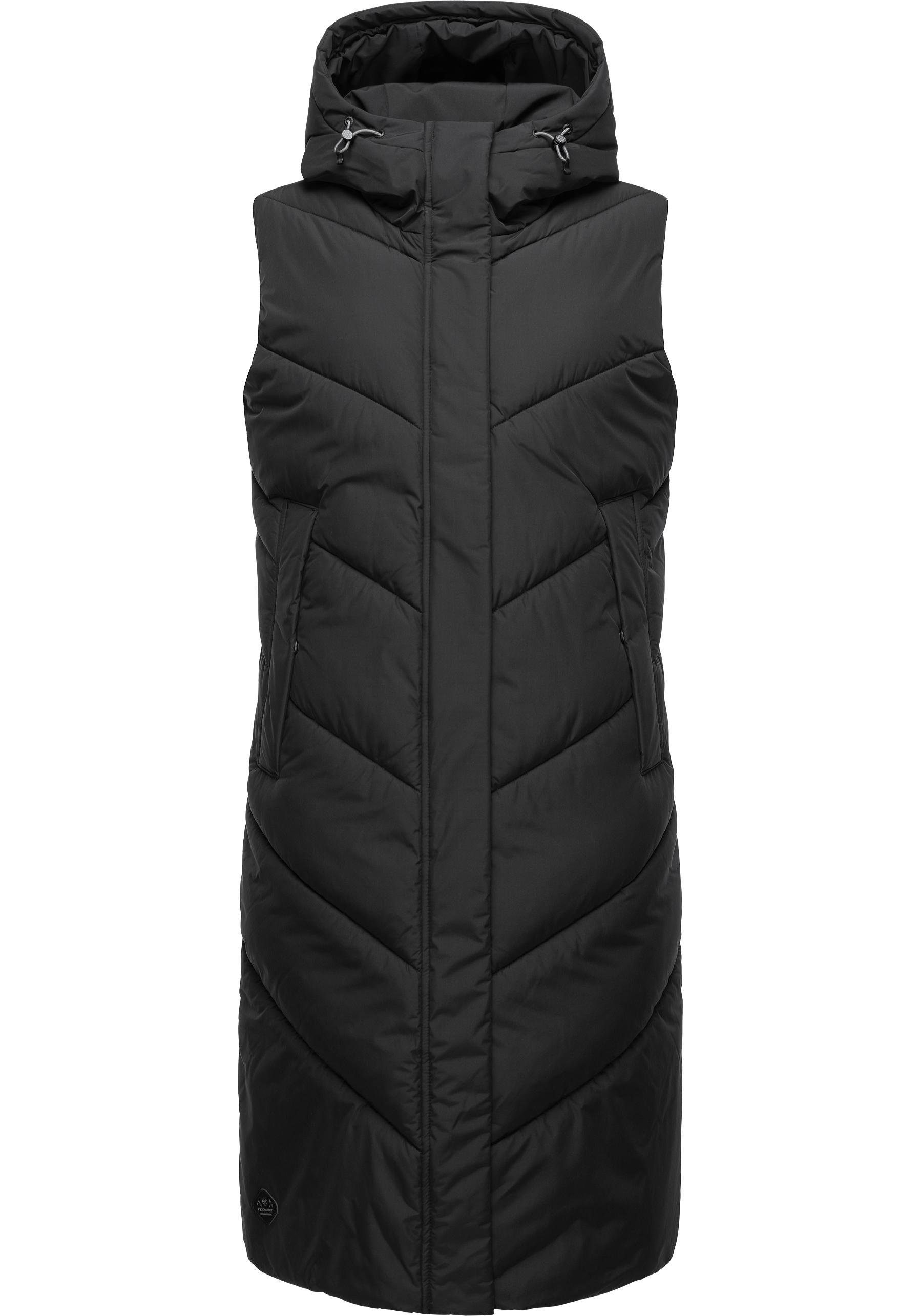 Ragwear Steppweste Suminka Vest Wasserdichte, lange Damen Winterweste