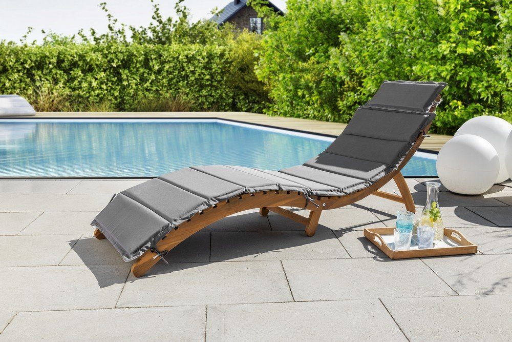 CHILLROI Gartenliege Sonnenliege Holzliege Faltbare Gartenliege günstig online kaufen