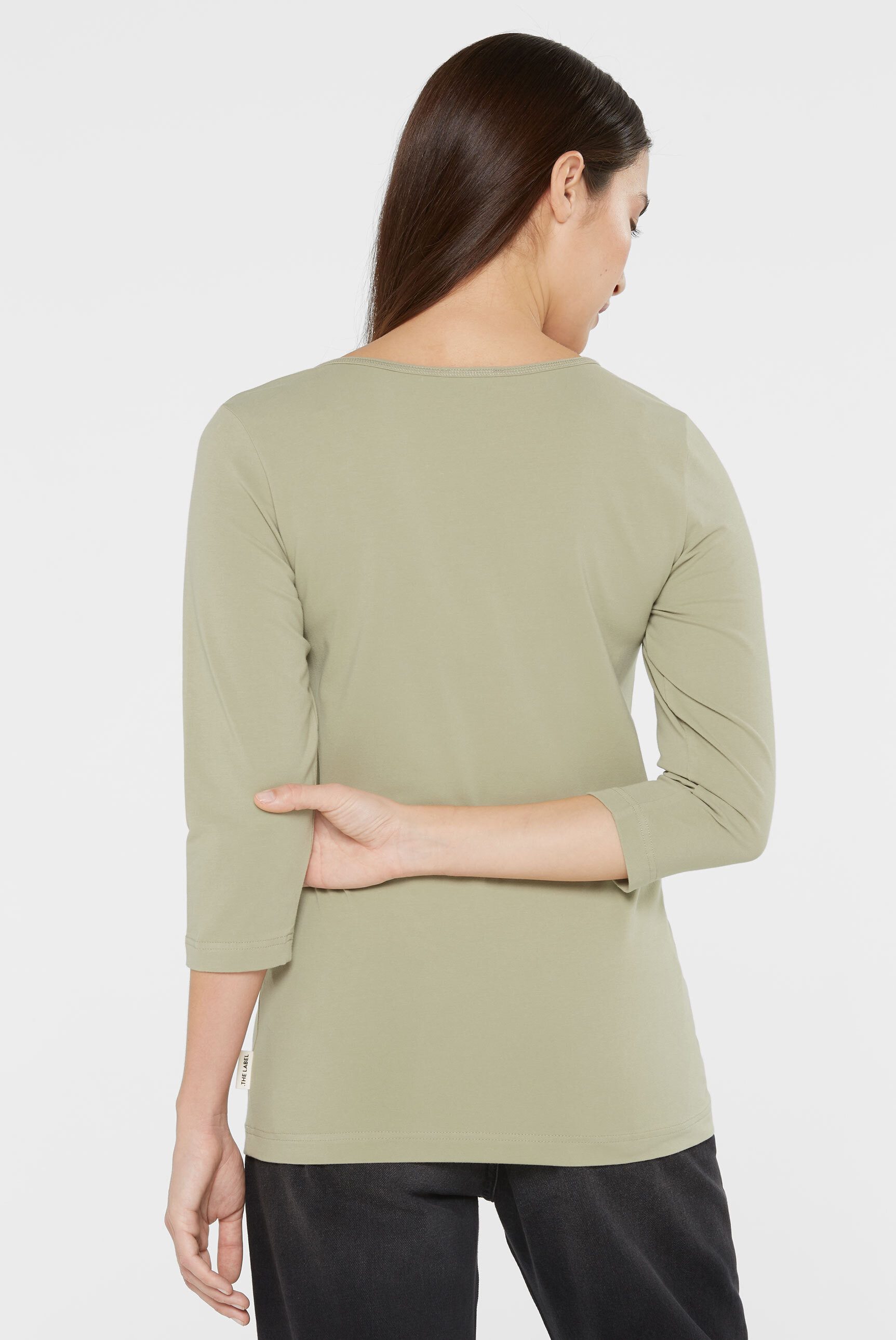 SENSES.THE LABEL Rundhalsshirt mit Elasthan-Anteil