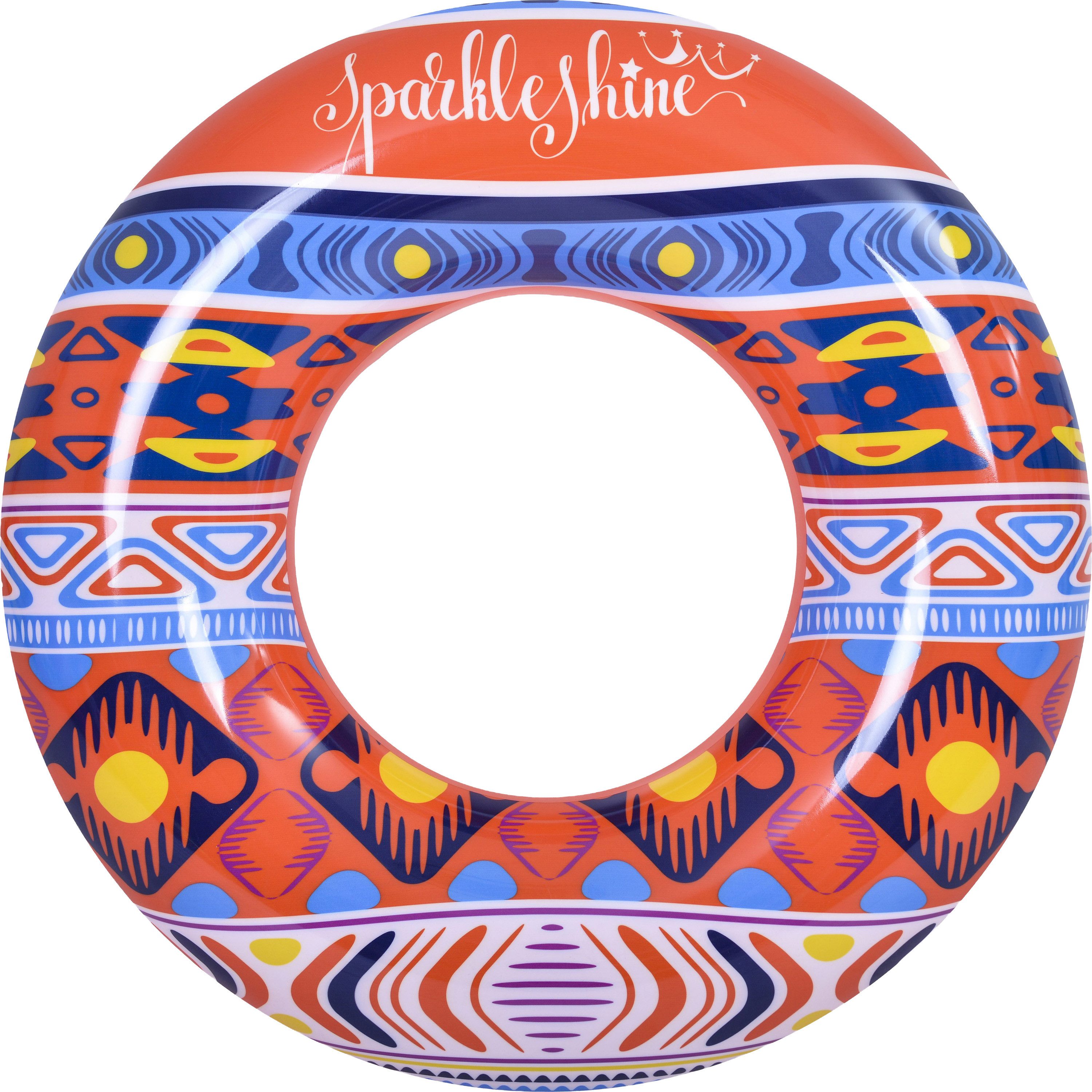 SunClub Luftmatratze SunClub Schwimmring Bohemia Ø 90 cm mit Sicherheitsventil und trendige, (Packung, 1-St), 90 cm mit Sicherheitsventil