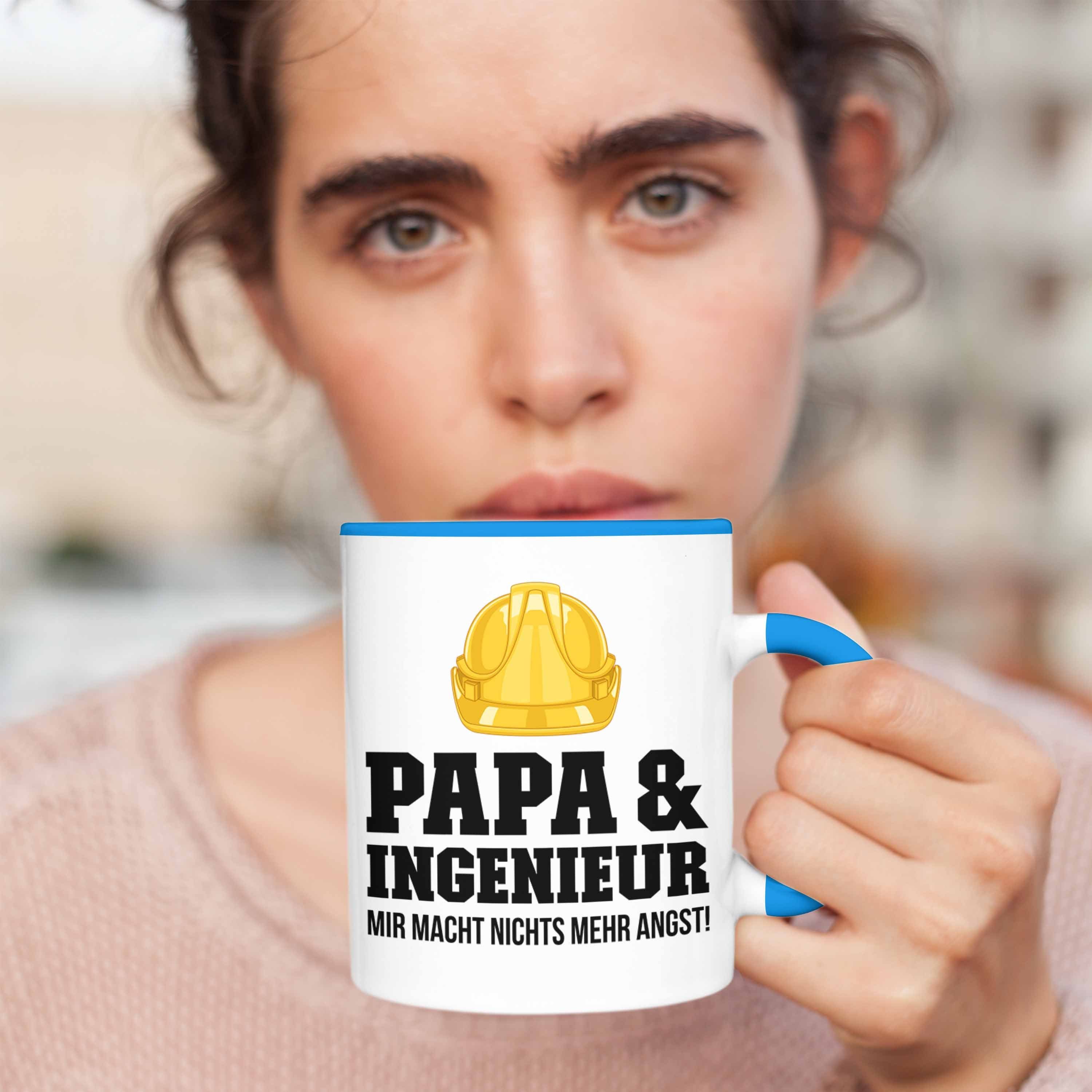 Trendation Tasse Trendation Geschenk Gadget - Kaffeetasse Papa Tasse Ingenieur Geschenkidee Blau Ingeneur