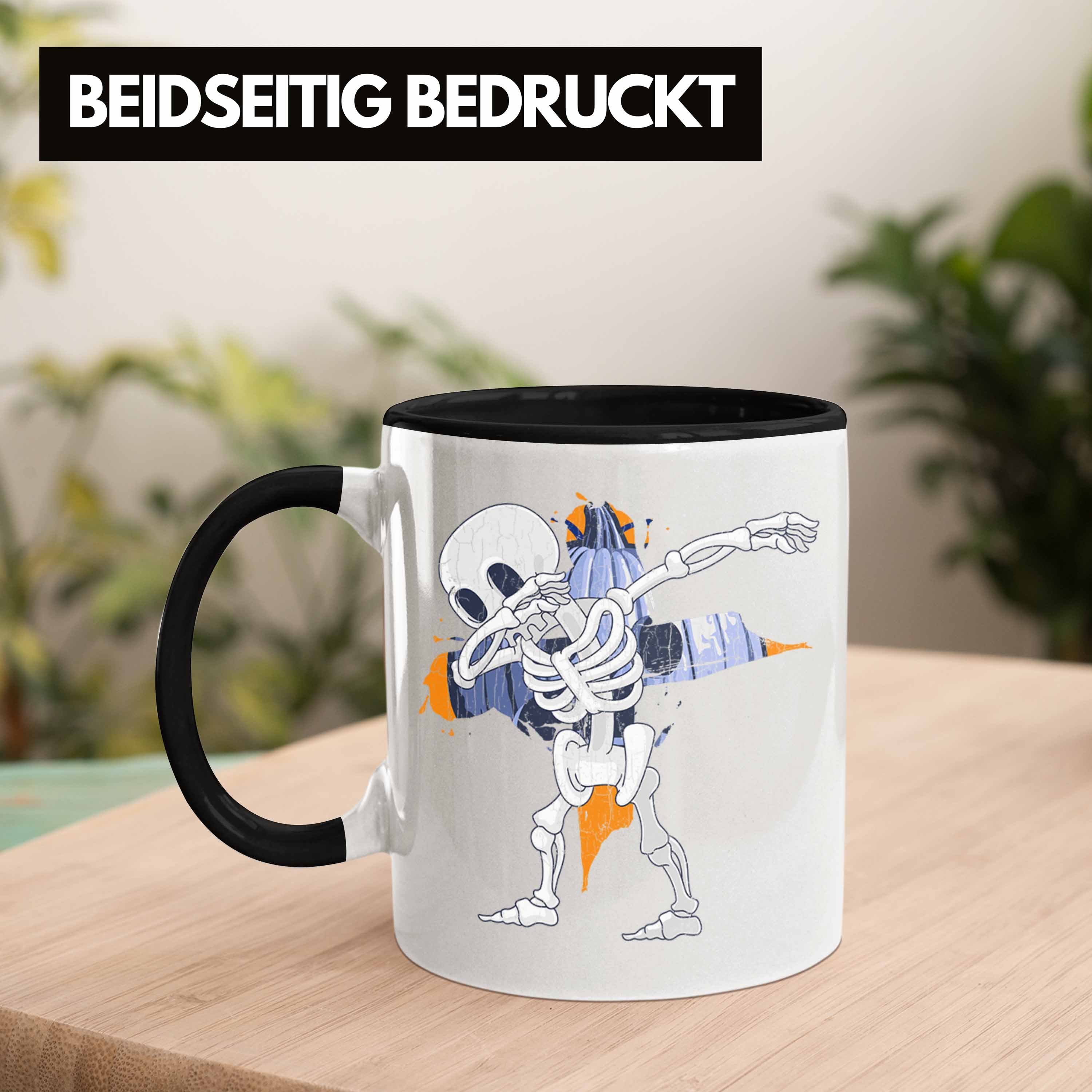 Dabbing Schwarz Becher Tasse Tasse Halloween Kürbis Dekoration Trendation Skelet