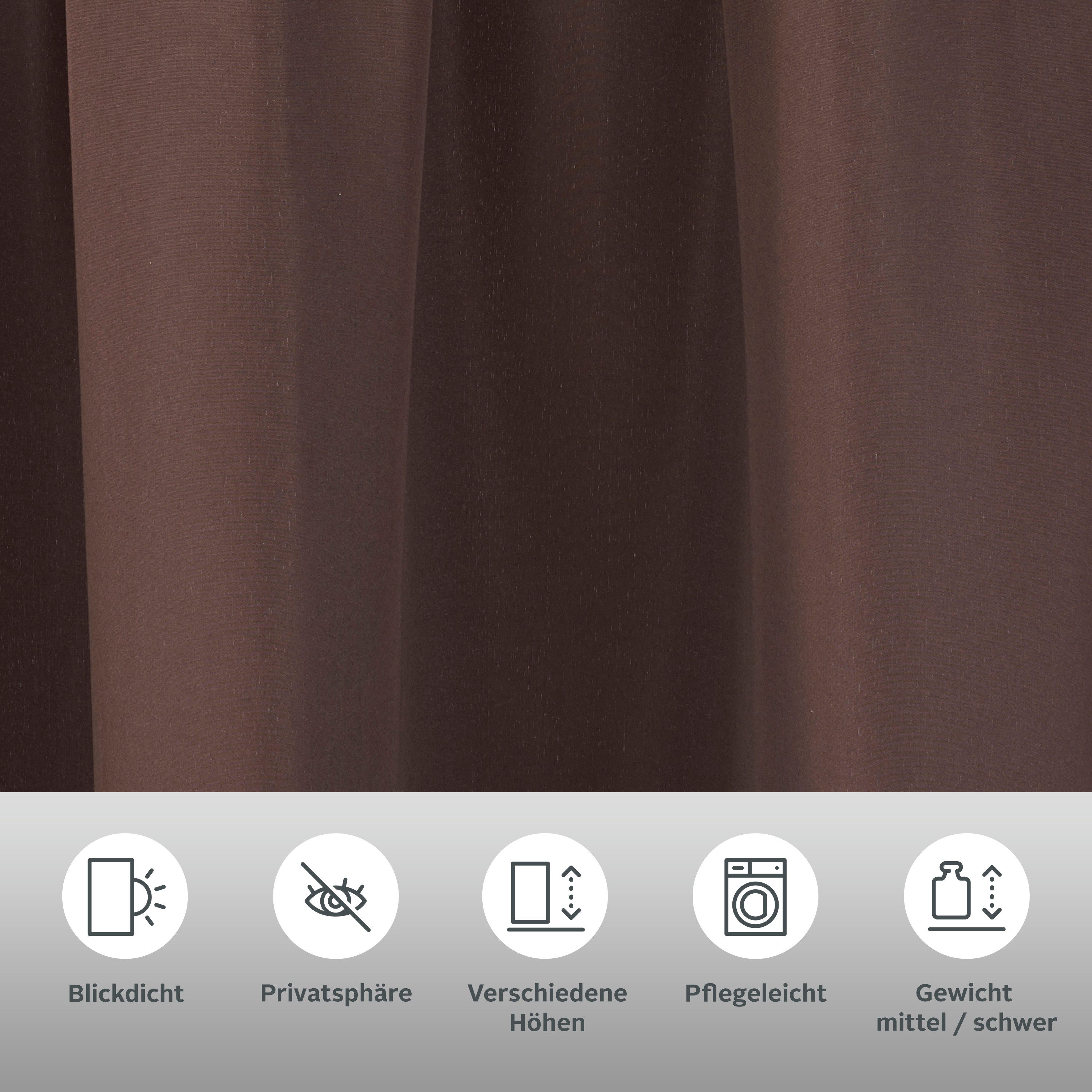 OTTO home Vorhang Raja, Gardinen mit Kräuselband, Vorhänge Wohnzimmer (2 St), Kräuselband, blickdicht, Polyester, 2er-Set, Bestseller, einfarbig, modern, pflegeleicht, Mikrofaser