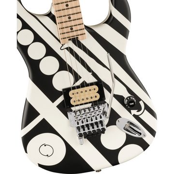 EVH E-Gitarre, E-Gitarren, ST-Modelle, Striped Series Circles White and Black - E-Gitarre