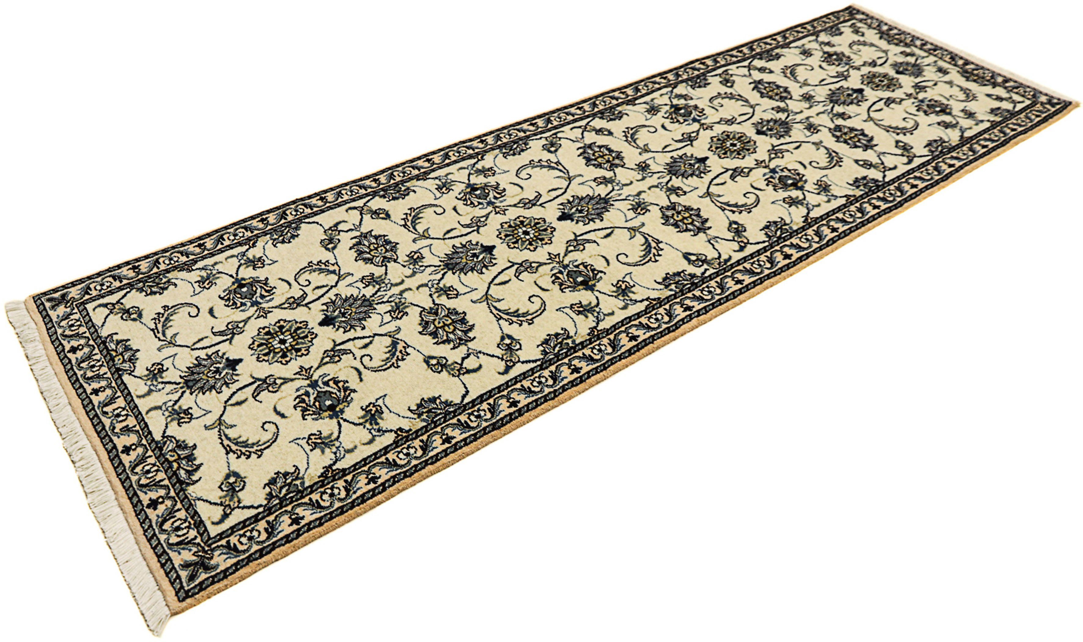 Orientteppich Perser - Nain - 253 x 80 cm - beige, morgenland, rechteckig, Höhe: 12 mm, Wohnzimmer, Handgeknüpft, Einzelstück mit Zertifikat