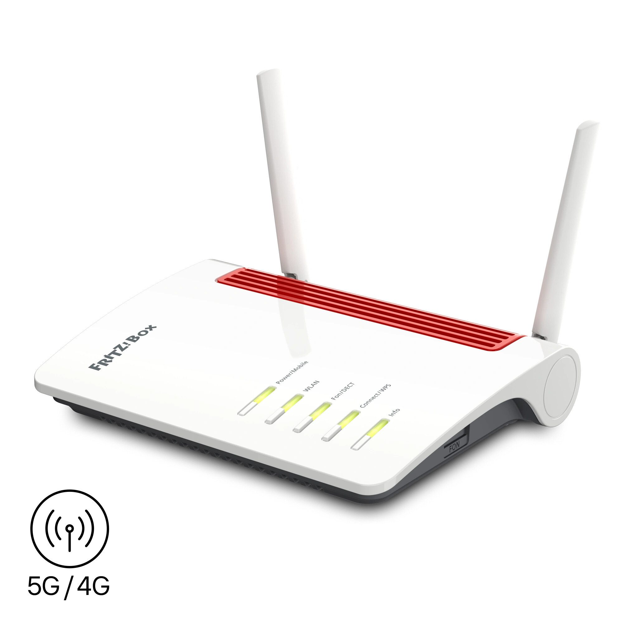 Fritz! FRITZ!Box 6850 5G WLAN-Router, 5G-Router bis 1,3 GBit/s, Wi-Fi 5 Mesh 1.266 MBit/s, DECT, 4x LAN
