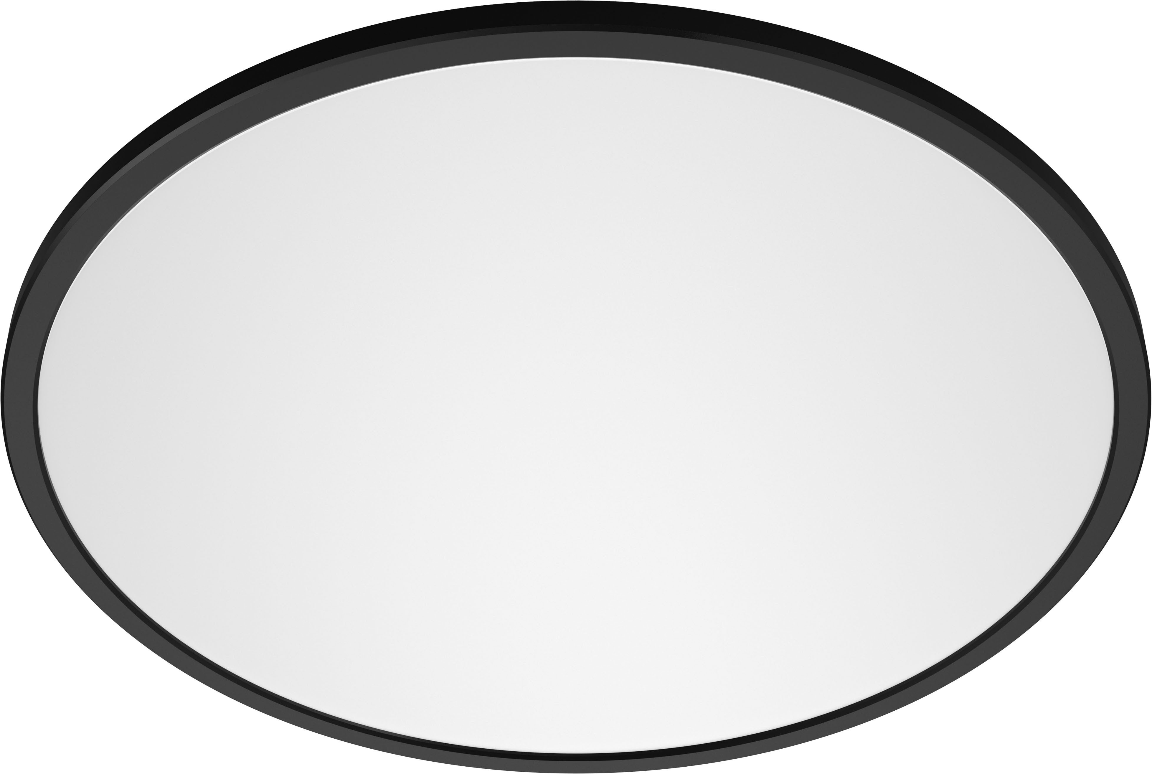 Philips LED Deckenleuchte Superslim 3-in-1 LED Leuchte CL550 22W 2000lm 2700K, schwarz, Dimmfunktion, Memoryfunktion, dimmbar über Fernbedienung, mehrere Helligkeitsstufen, LED wechselbar, Warmweiß, SceneSwitch