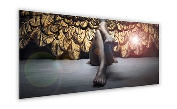 artissimo Glasbild Glasbild XXL 125x50 cm Bild aus Glas Wandbild groß Akt Frau Engel, Fashion & Frauen: Wings