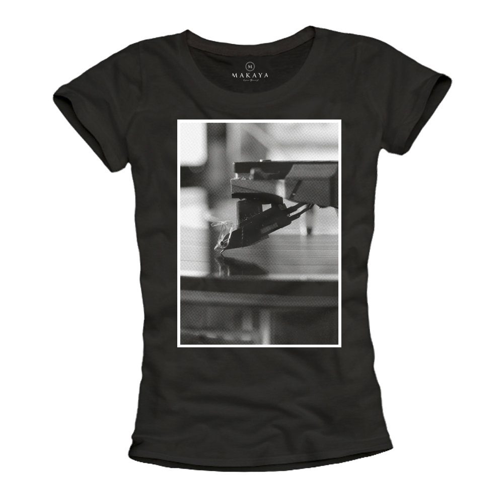 MAKAYA T-Shirt Damen Hip Hop Musik Punk Rock Disco Party Top Bandshirt Frau günstig online kaufen