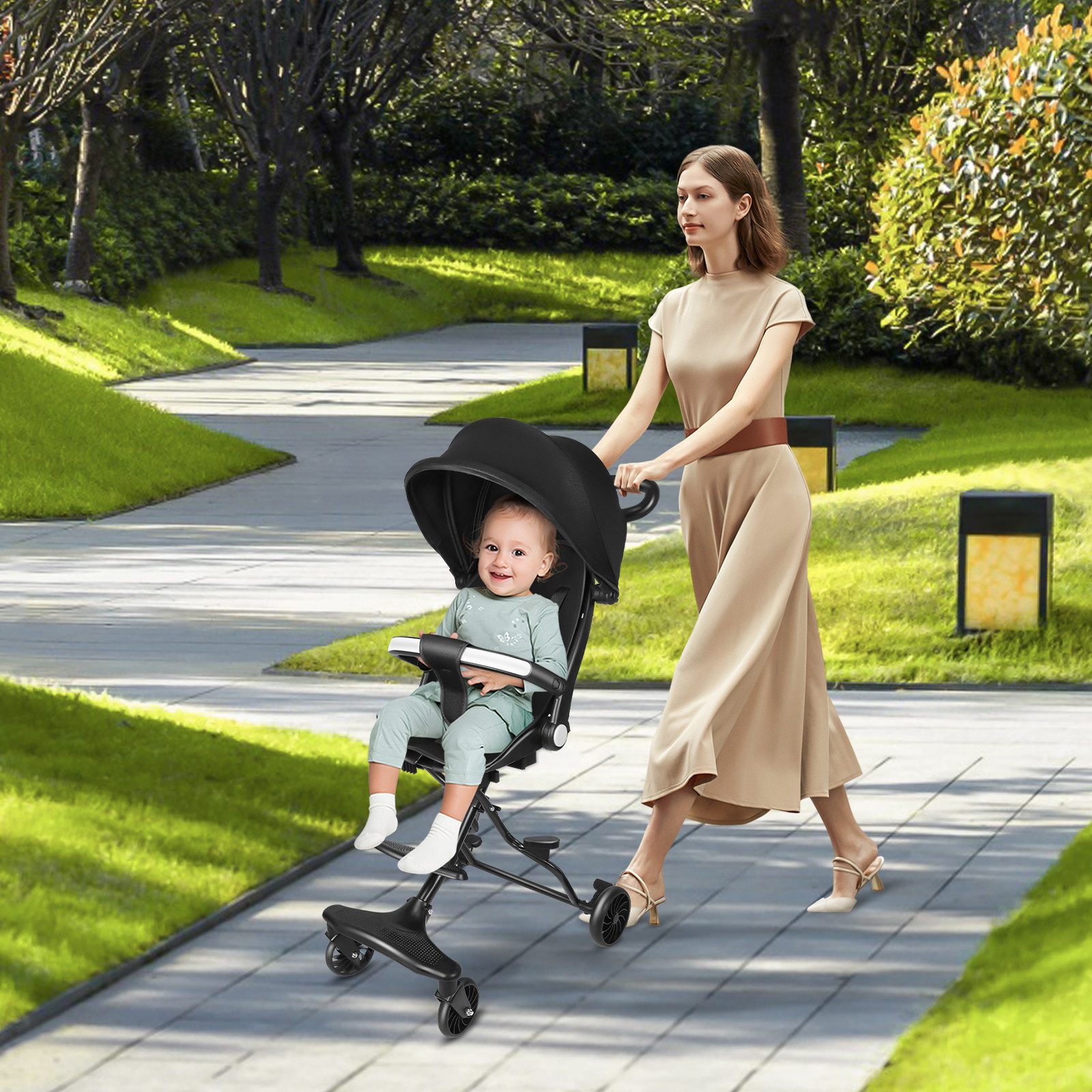 JEOBEST Kinder-Buggy Kinderwagen 3 in 1 Komplettset
