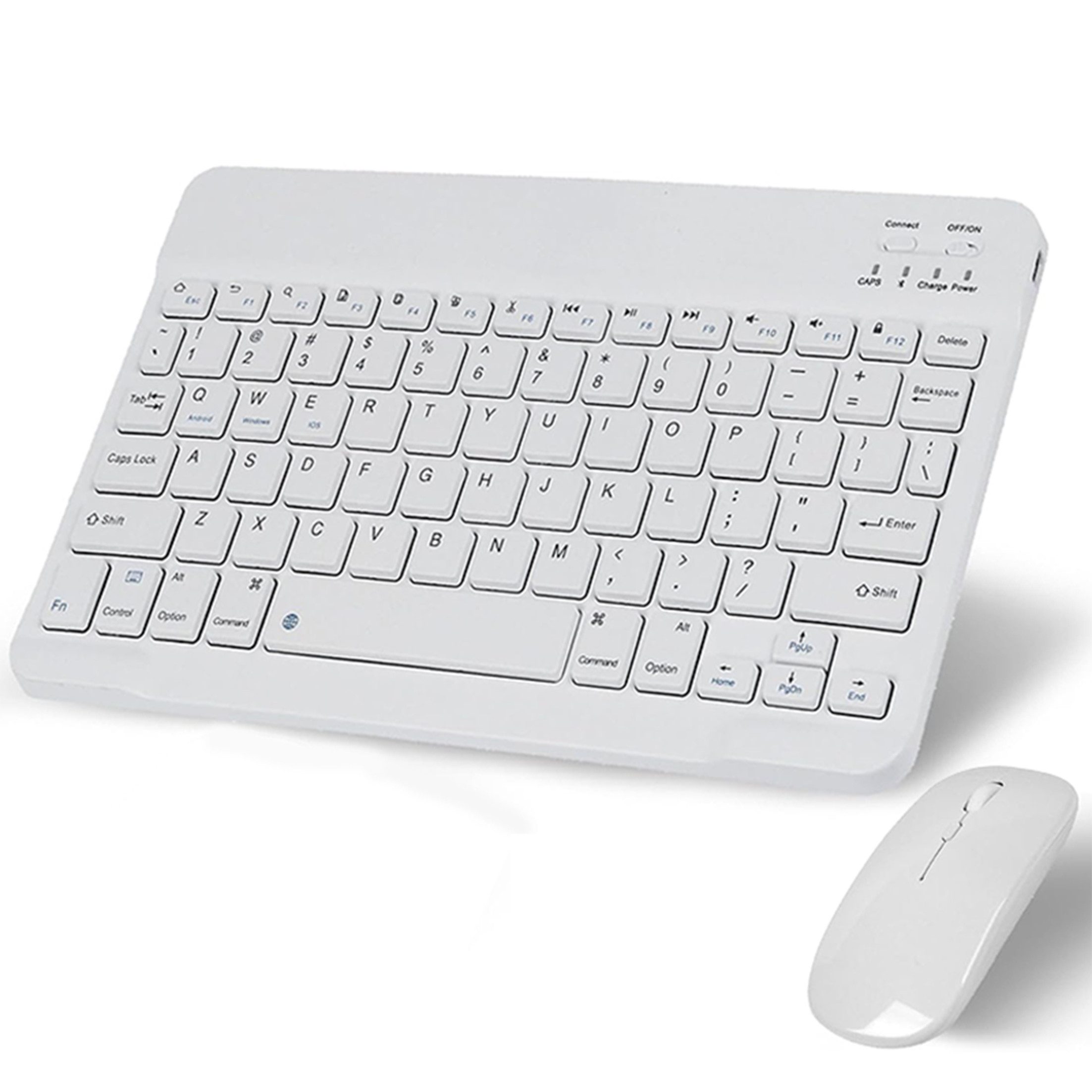 KINSI Bluetooth Tastatur Maus Set,ultraflach & geräuscharm,kabellos Tastatur- und Maus-Set, (Enthält Tastatur und Maus), 10 Zoll, für PC & Tablet