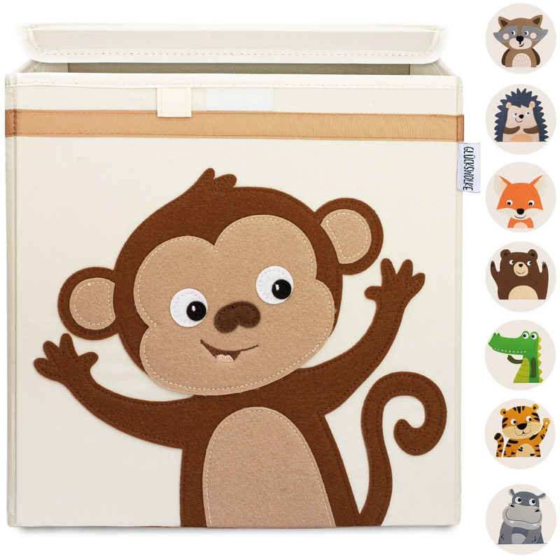 GLÜCKSWOLKE Aufbewahrungsbox Kinder - 15 Motive I Spielzeugkiste mit Deckel für Kinderzimmer (Größe 33x33x33), Boxen zur Aufbewahrung im Kallax Regal I Kiste für Spielzeug