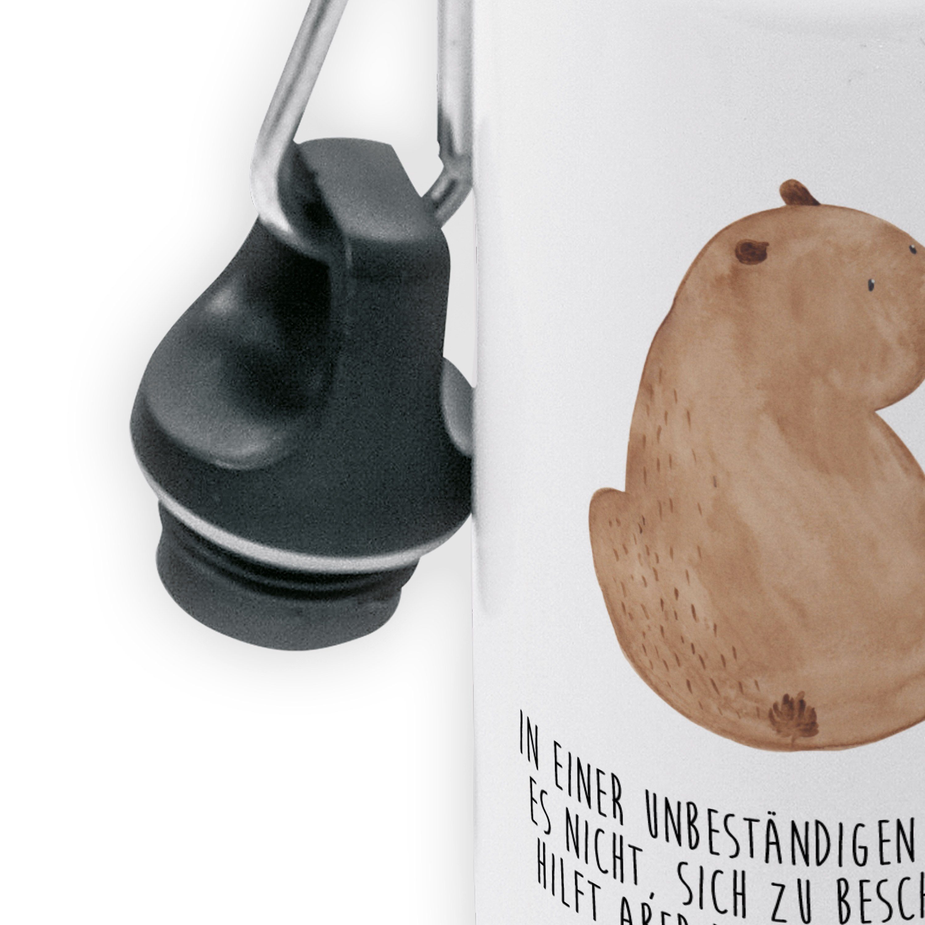 Bärenliebe, Mrs. Jungs - & Schulterblick Mr. - Bär Trinkflasche Weiß Panda Geschenk, Weltansicht,