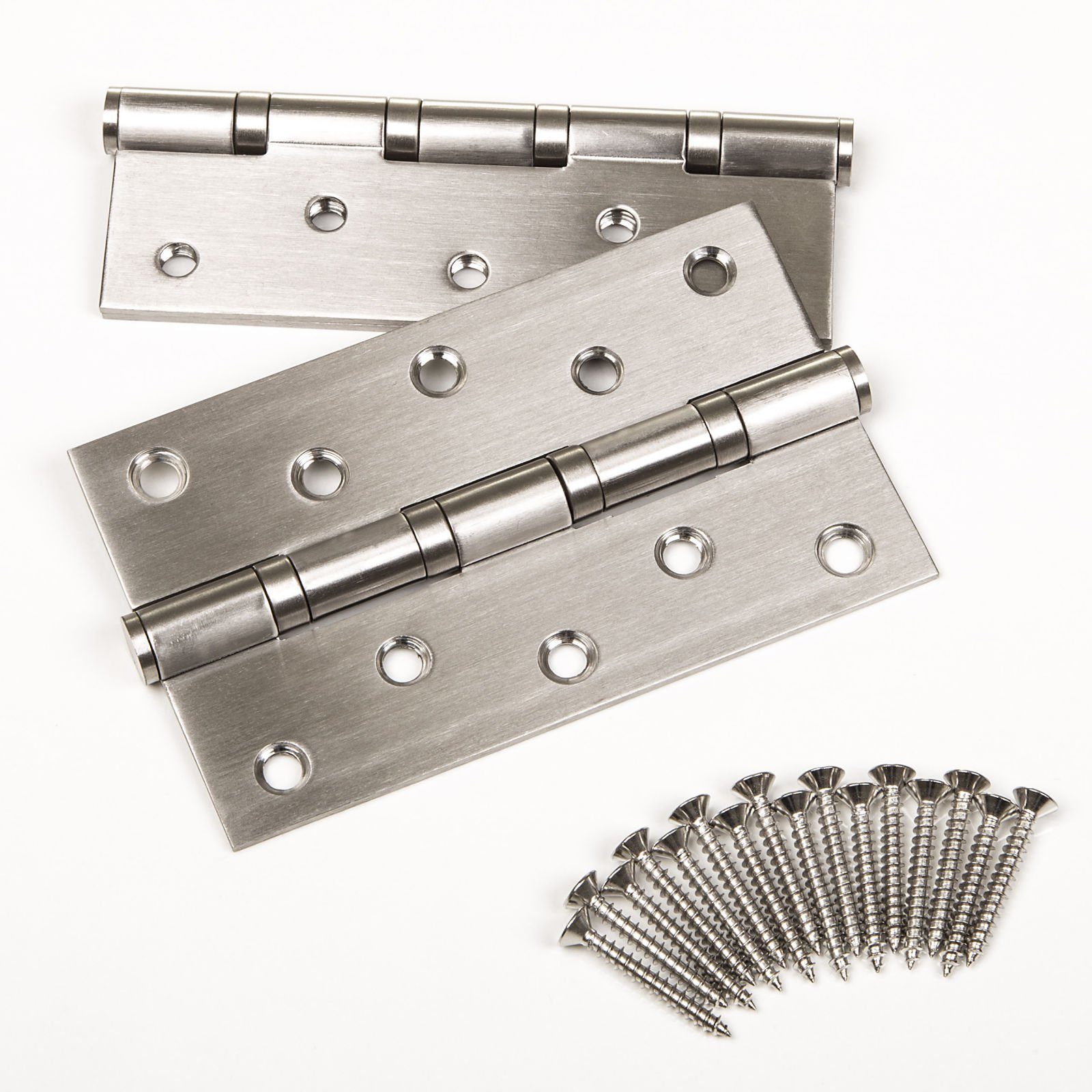 SO-TECH® Türbeschlag Türscharnier Edelstahl SS304 Aufschraubband (2 St), 127 x 76 x 2,5 mm, Edelstahl gebürstet
