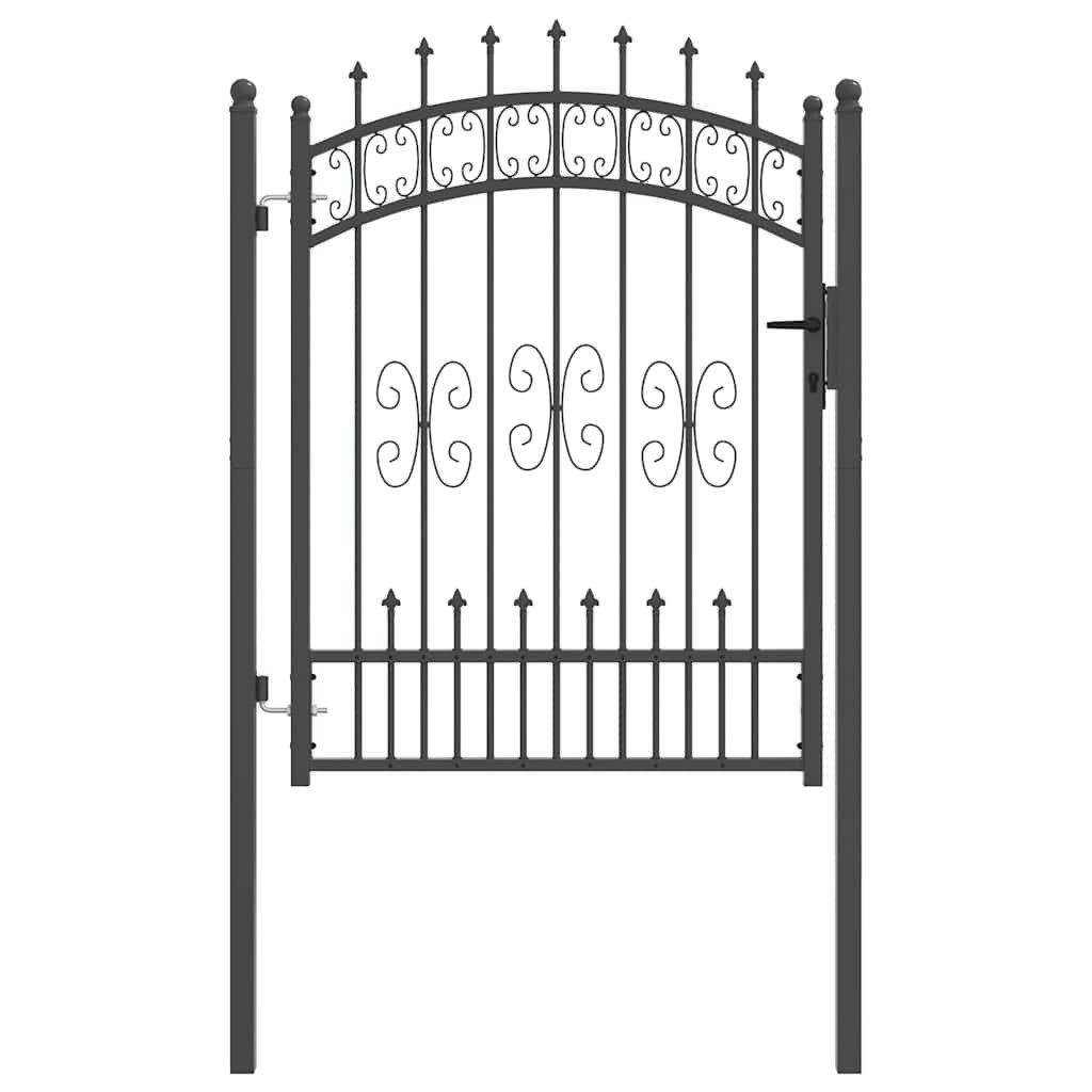 vidaXL Gartentor Zauntor mit Speer-Top KAMPEN 103 x 175 cm Stahl Abschließbar