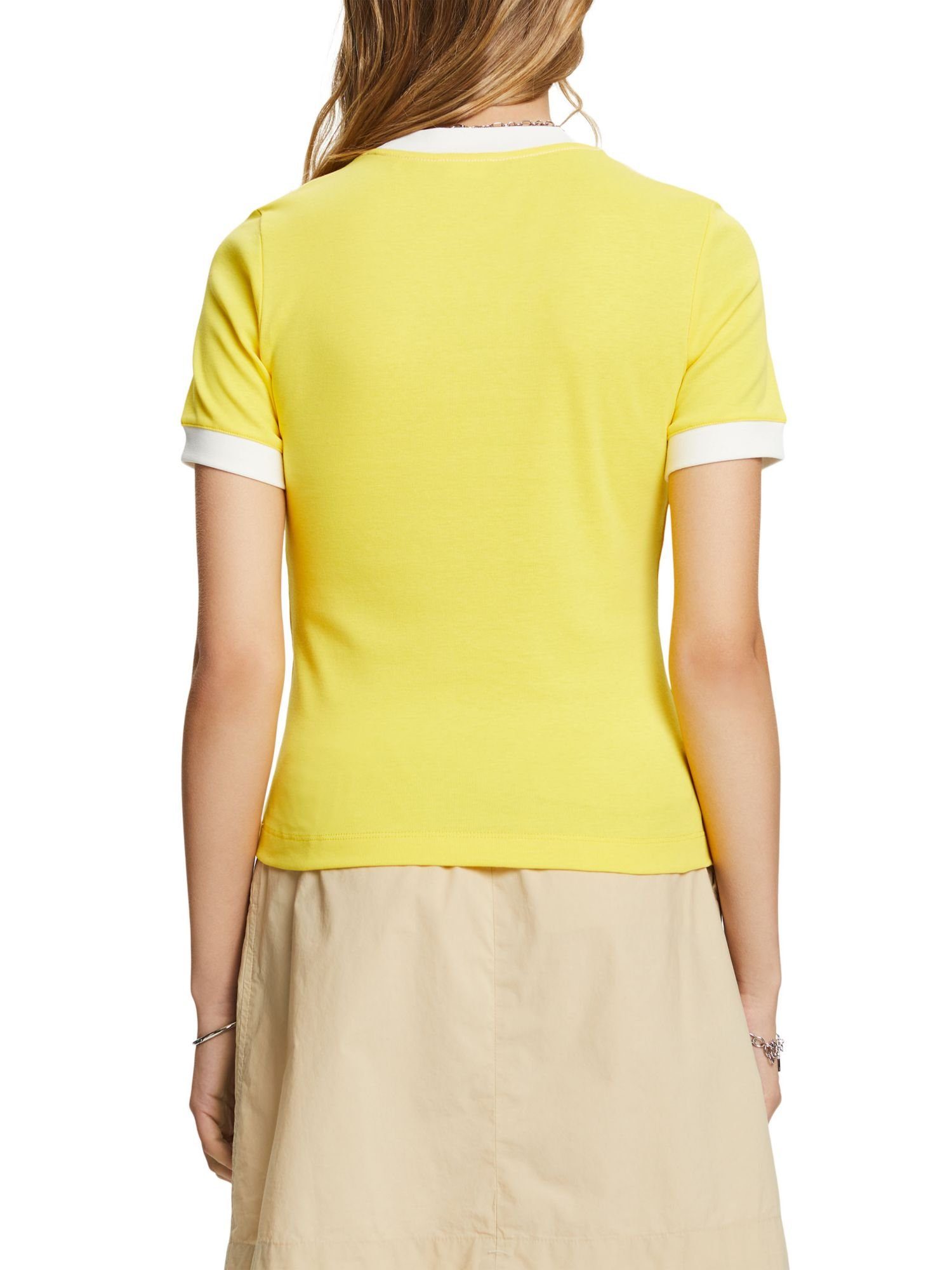 (1-tlg) YELLOW T-Shirt Esprit aus Logo-T-Shirt Baumwolljersey