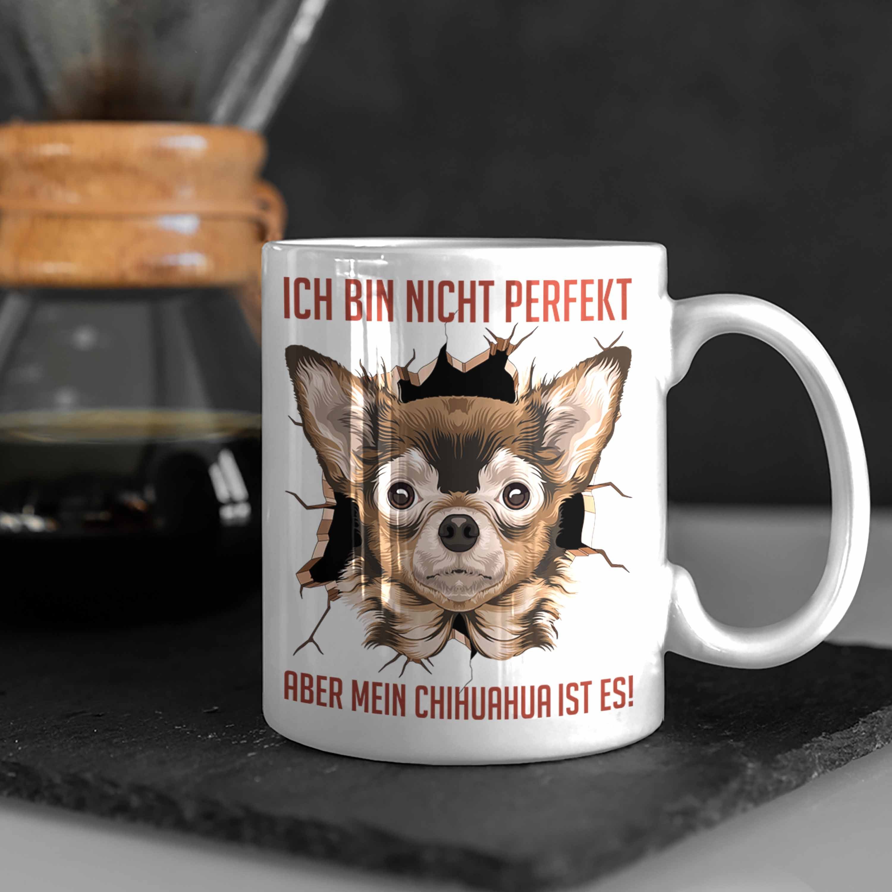 Geschenkidee Trendation Tasse Geschenk Besitzer Weiss Frauchen Chihuhahua Kaffee-Becher Tasse