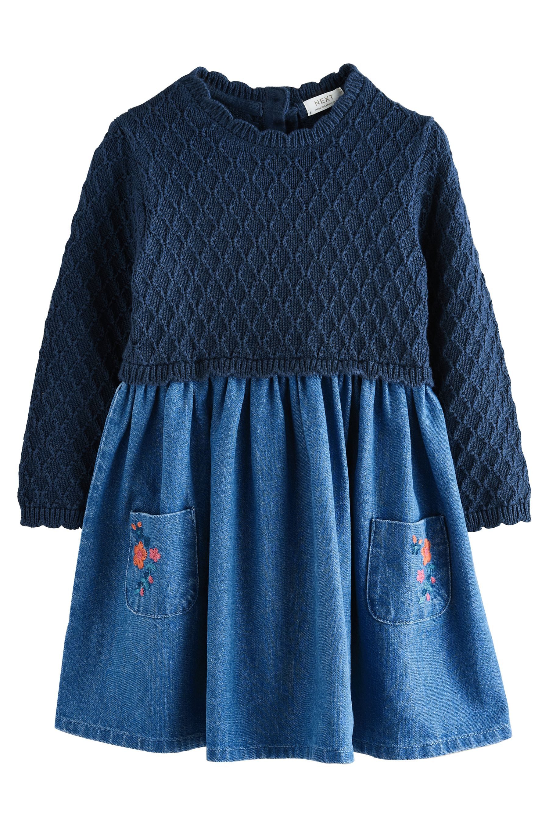 Next Strickkleid Jeanskleid aus Strick (1-tlg) günstig online kaufen