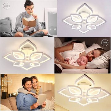 LETGOSPT Deckenleuchte Deckenlampe 80W mit Fernbedienung, Deckenlampe Dimmbar 8 heads /Ø72cm, LED fest integriert