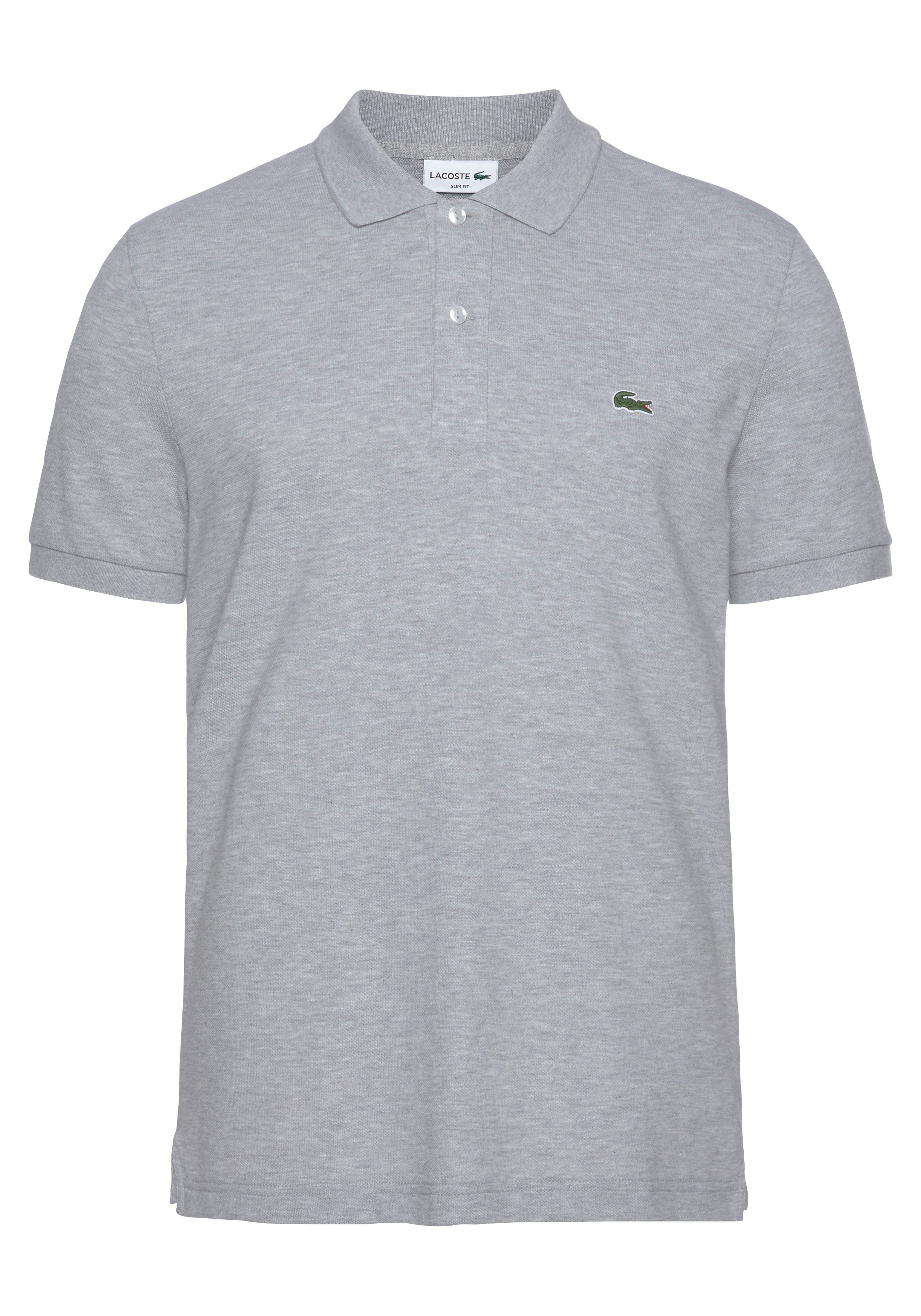 mit Poloshirt Lacoste grau-meliert (1-tlg) Logostickerei