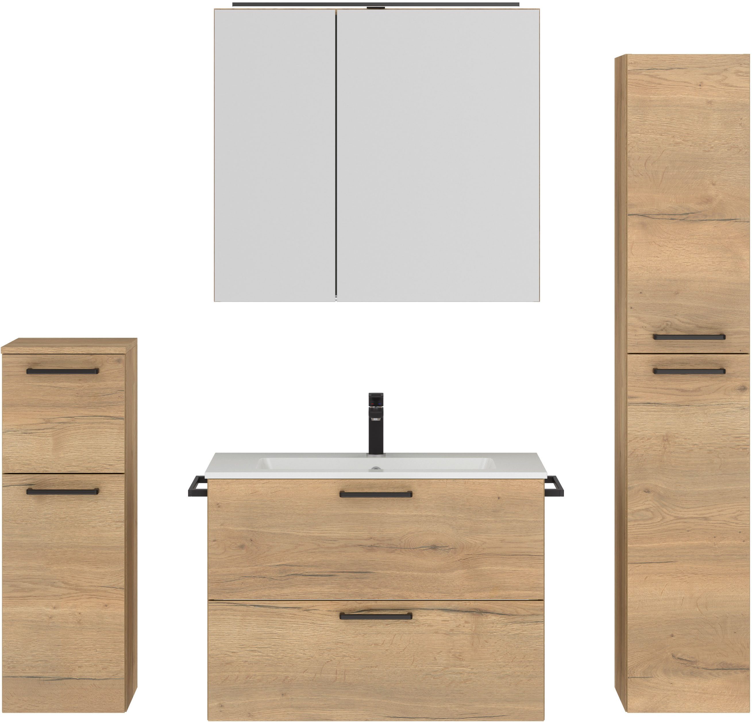 nobilia® Badmöbel-Set Tolvina, (4-St., vormontiert, mit günstig online kaufen