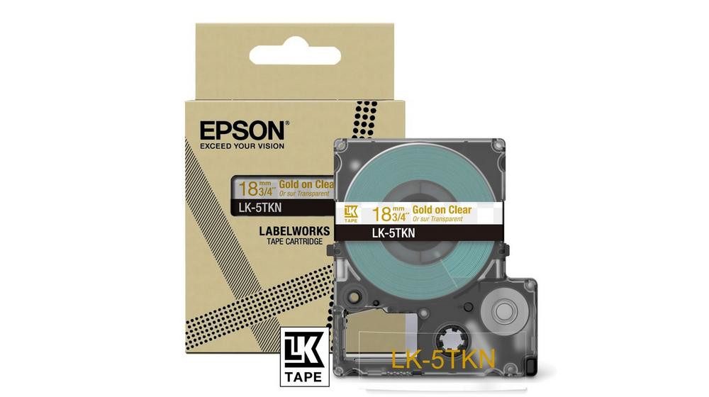Epson Gift Tape - Transparent / Schrift Gold 18 mm Tintenpatrone