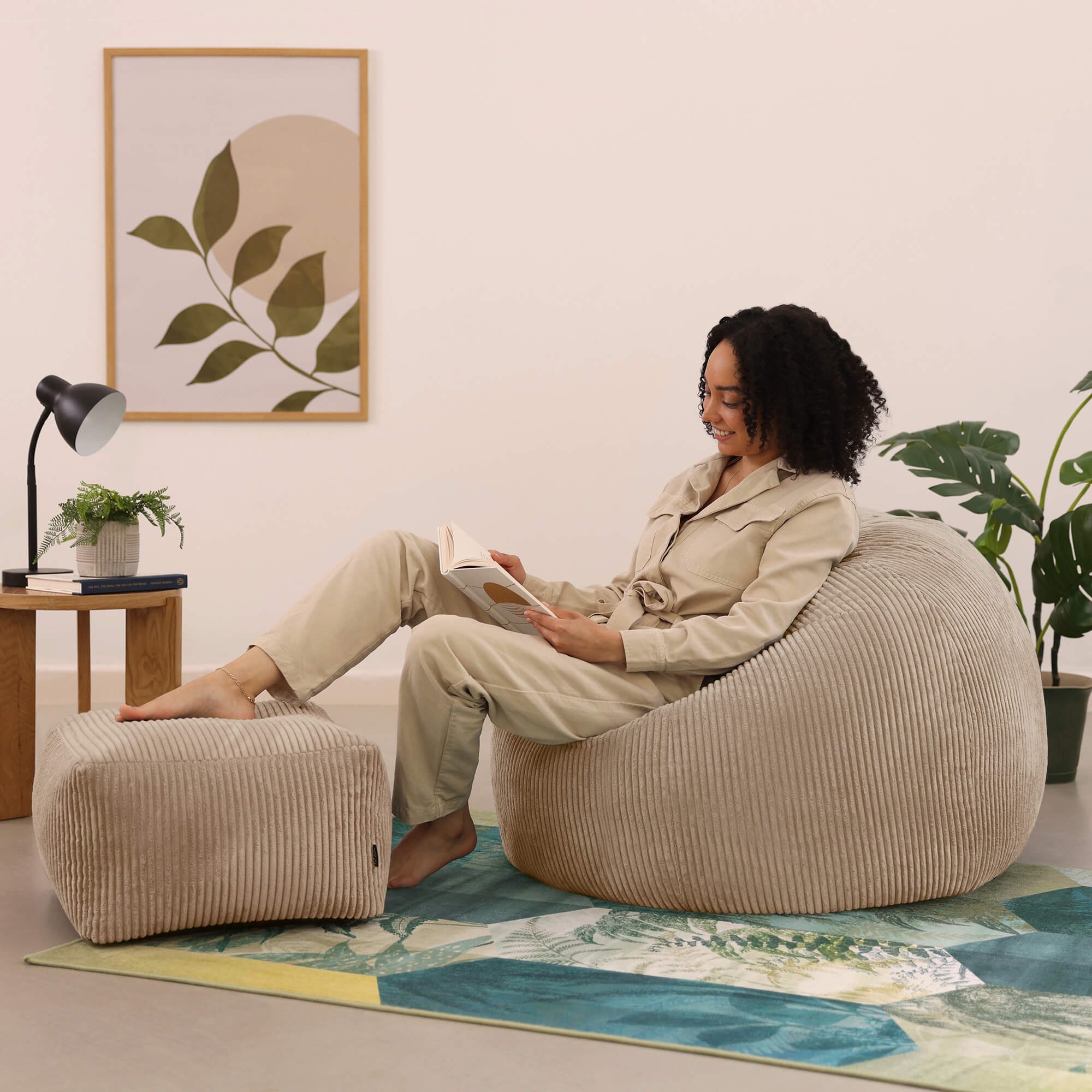 icon Sitzsack Erwachsene aus Cord „Kingston“ mit Hocker (Spar-Set, 1 x Sitz günstig online kaufen