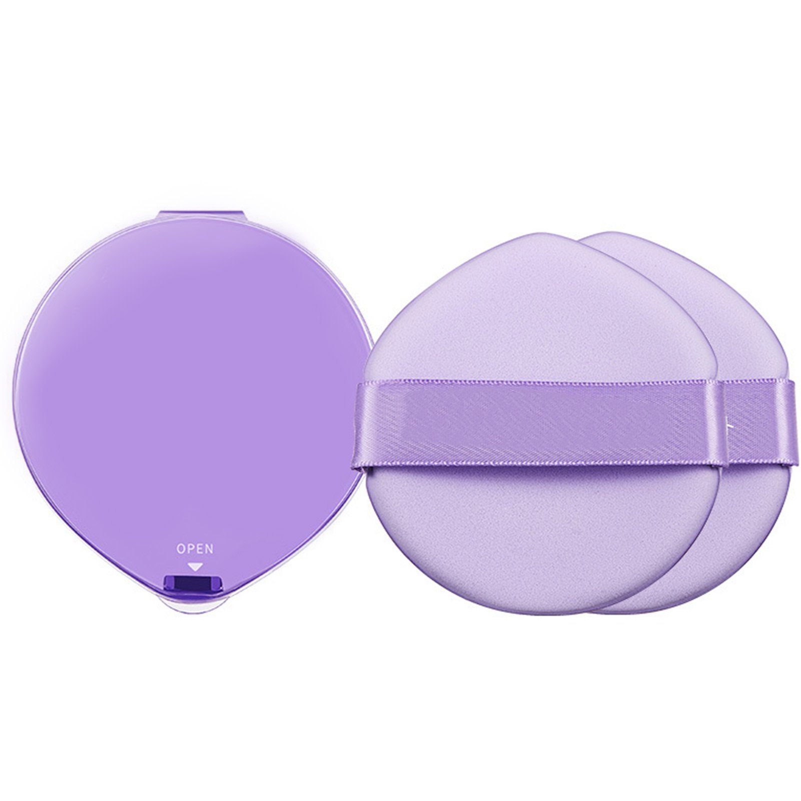 Blusmart Puderquaste 2 Stück Große Tropfenförmige Puderquaste Mit Box, Trocken Und Nass, 2 tlg., Dual-Use-Make-up-Schwamm für Gesichts-Make-up purple