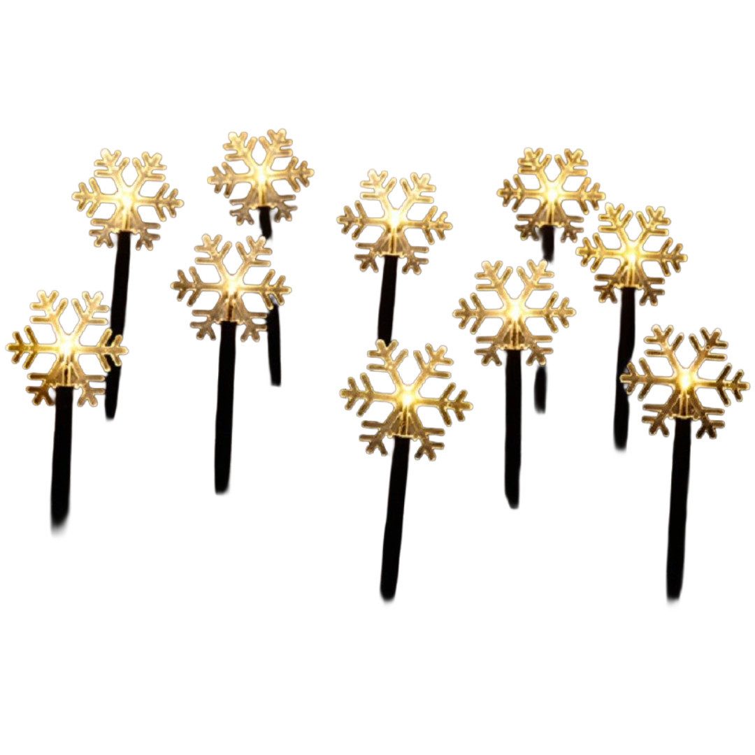Gartenpirat Gartenleuchte LED Leuchtstäbe Schneeflocke warmweiß 10 Erdspieß günstig online kaufen