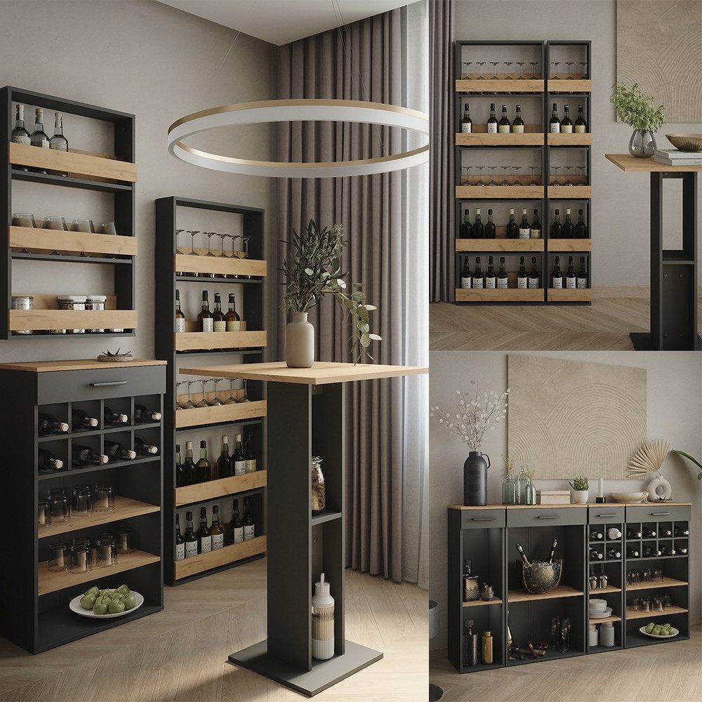 Vicco Bartisch Repose, Goldkraft Eiche/Anthrazit, 110 x 65 cm