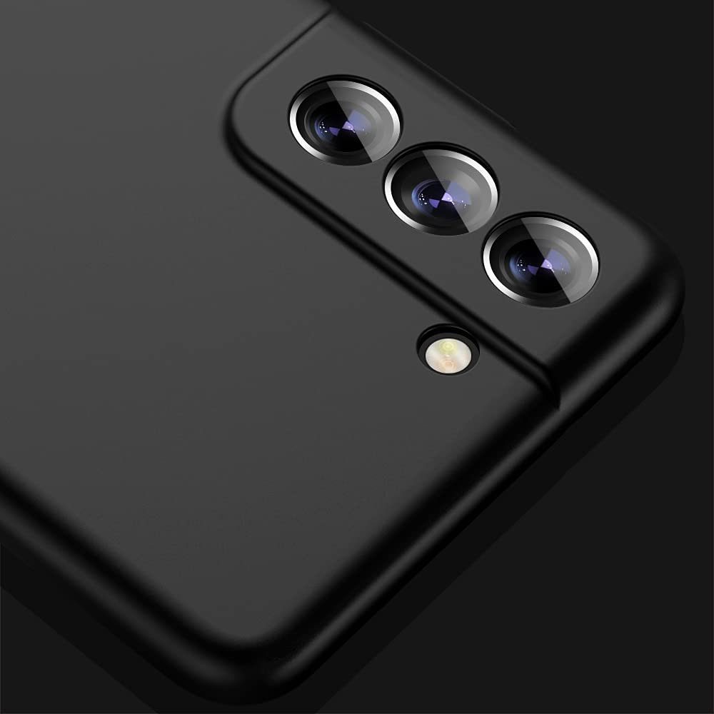 MSM Handyhülle Hülle für Samsung Galaxy S21 FE 5G Schwarz Matt Silikon Schutz