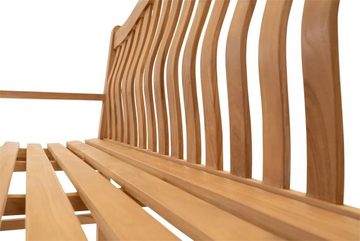 Lesli Living Gartenbank Gartenbank Sitzbank Bank Teak Holz 158,5cm gebogene Sitzfläche