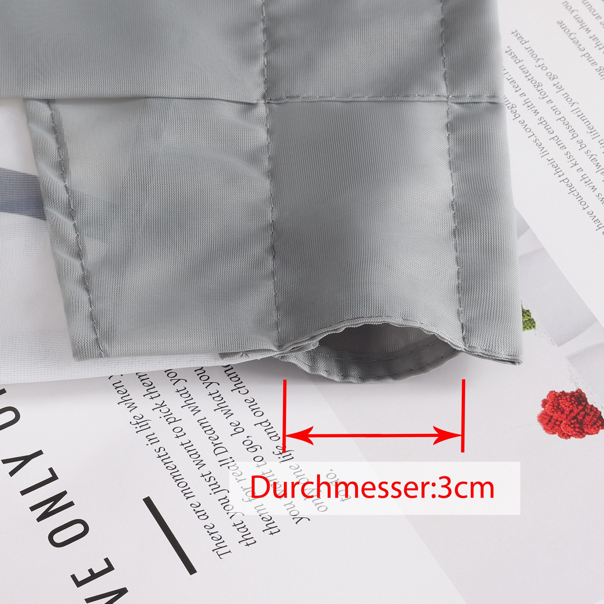 Joyswahl Scheibengardine (1 St), Stangendurchzug, transparent, Tunnelzug Voile Kurzstore,für Kleinfenster, Wellen Druck