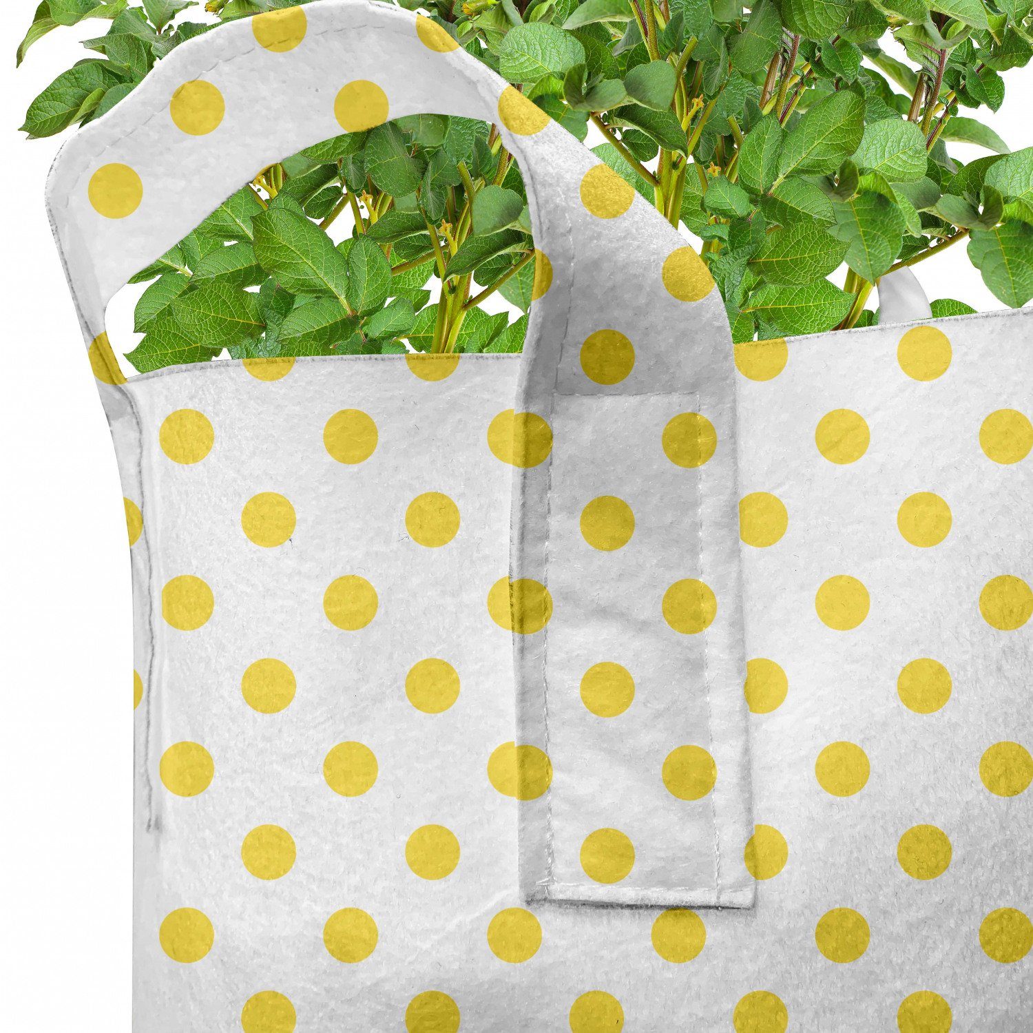 Pflanzkübel Retro Pflanzen, mit Picknick Yellow Spots Griffen Abakuhaus Stofftöpfe hochleistungsfähig für