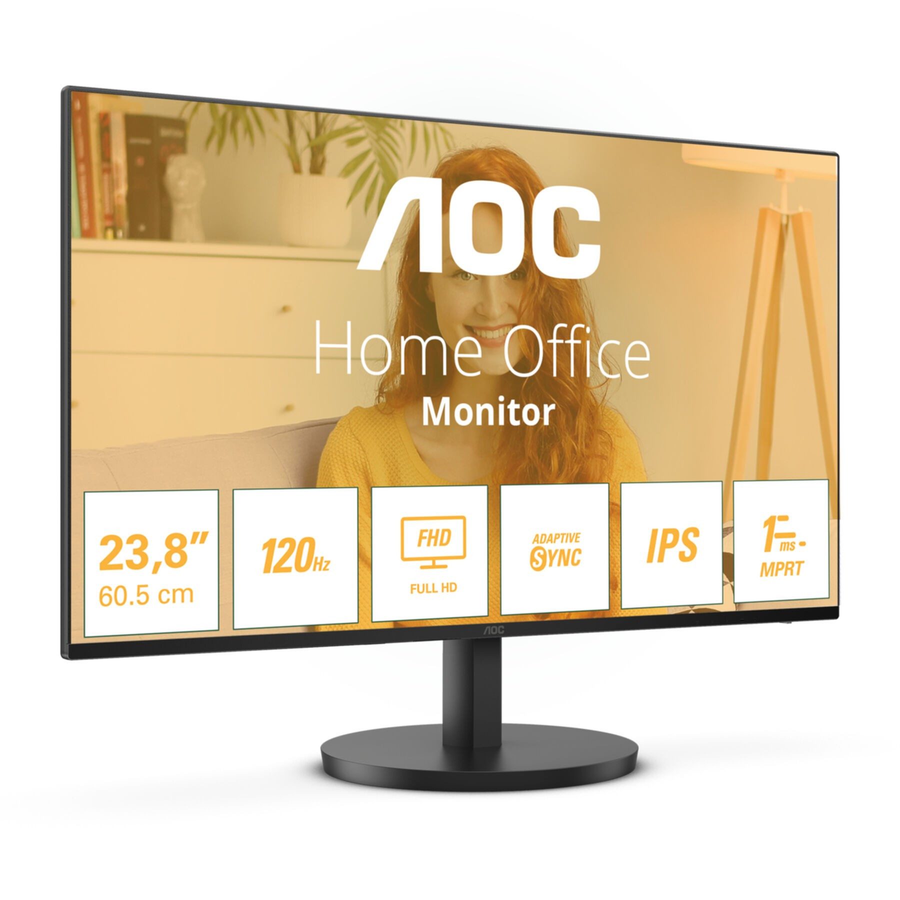 AOC 24B3HA2 LED-Monitor (61 cm/24 ", 1920 x 1080 px, Full HD, 14 ms Reaktionszeit, 100 Hz, IPS)