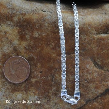 HOPLO Königskette Silberkette Königskette Länge 45cm - Breite 2,4mm - 925 Silber, Made in Germany