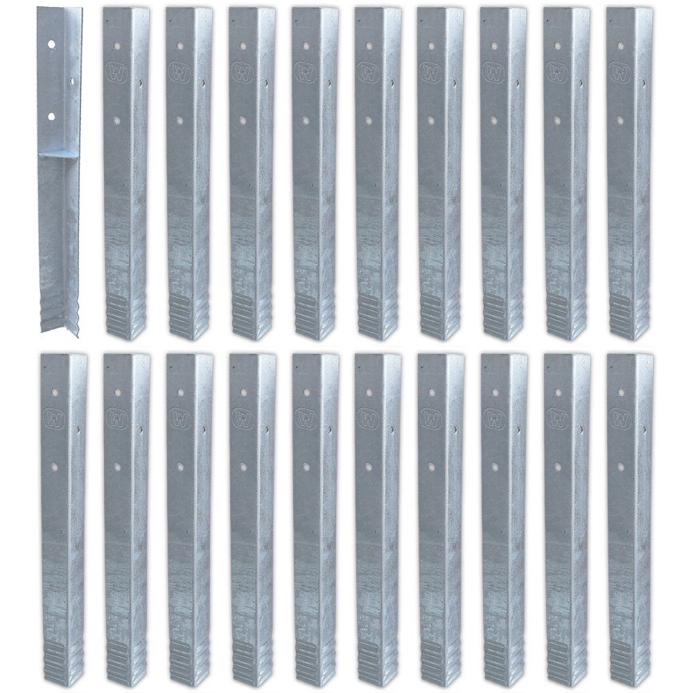 Wickey Bodenanker SolidLock 20 Stk. Winkelanker für Garantie auf Wickey Spielgeräte, für Wickey Türme & Schaukeln, - Montage durch Anschrauben & Einbetonieren -, (Wickey - Zubehör, 20-St., Grundlage für 10 Jahre Garantie von Wickey), Original-Anker für Wickey Spielgeräte aus verzinktem Stahl
