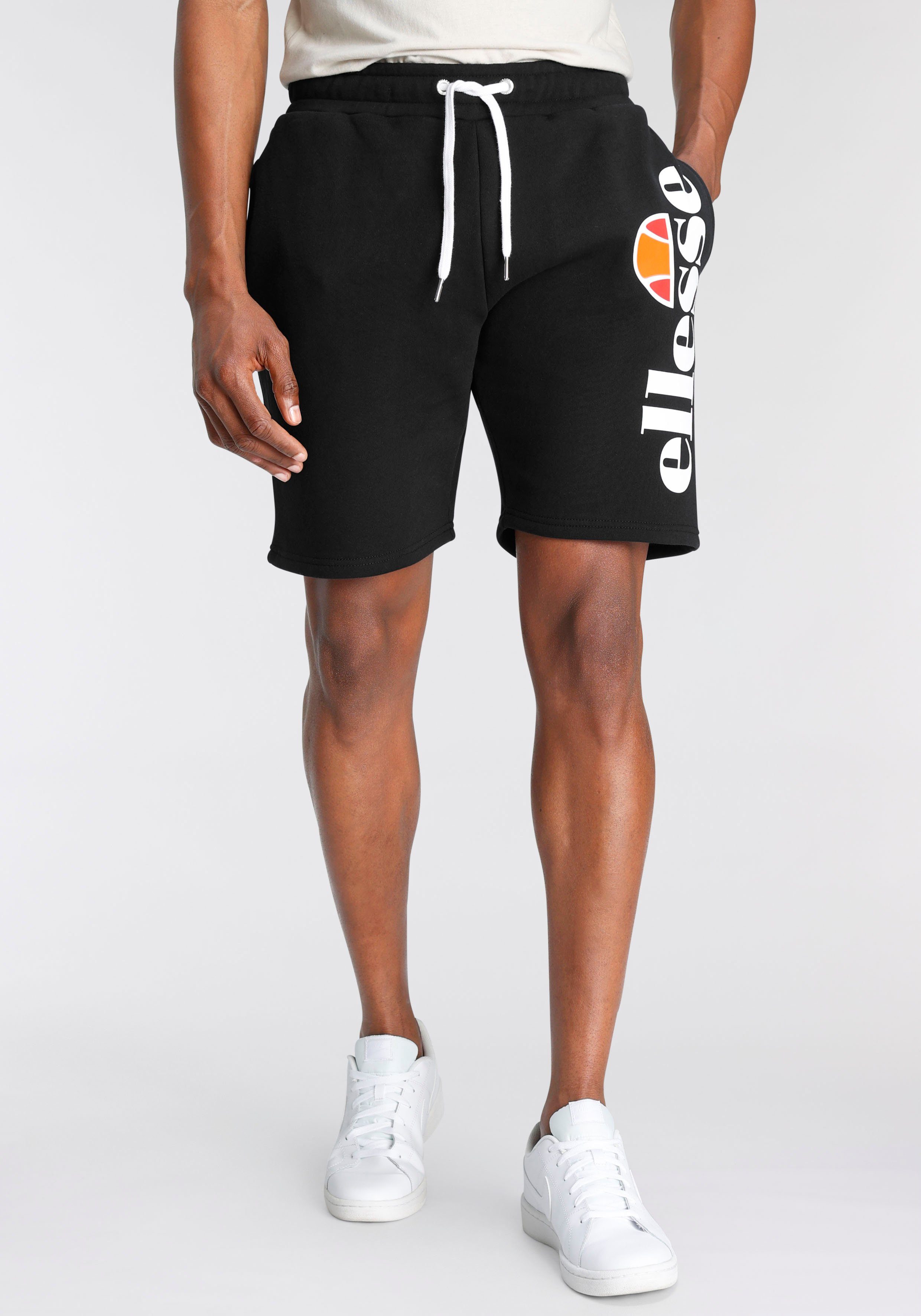 SHORT BOSSINI schwarz FLEECE Sweatshorts Ellesse