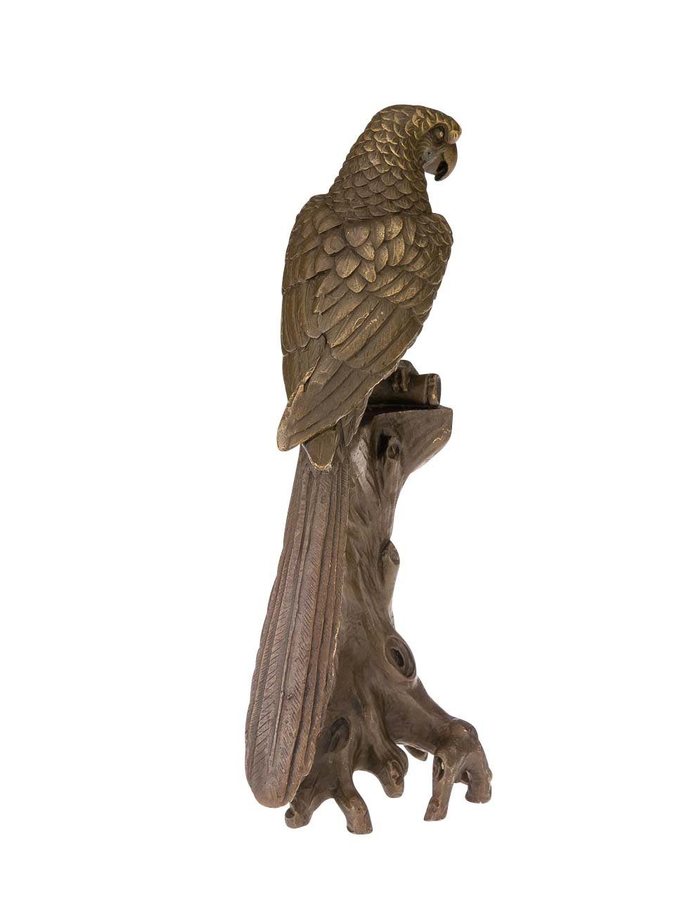 Bronzefigur Skulptur Papagei Vogel Ara Bronze Stil Bronzeskulptur sculptu antik Aubaho