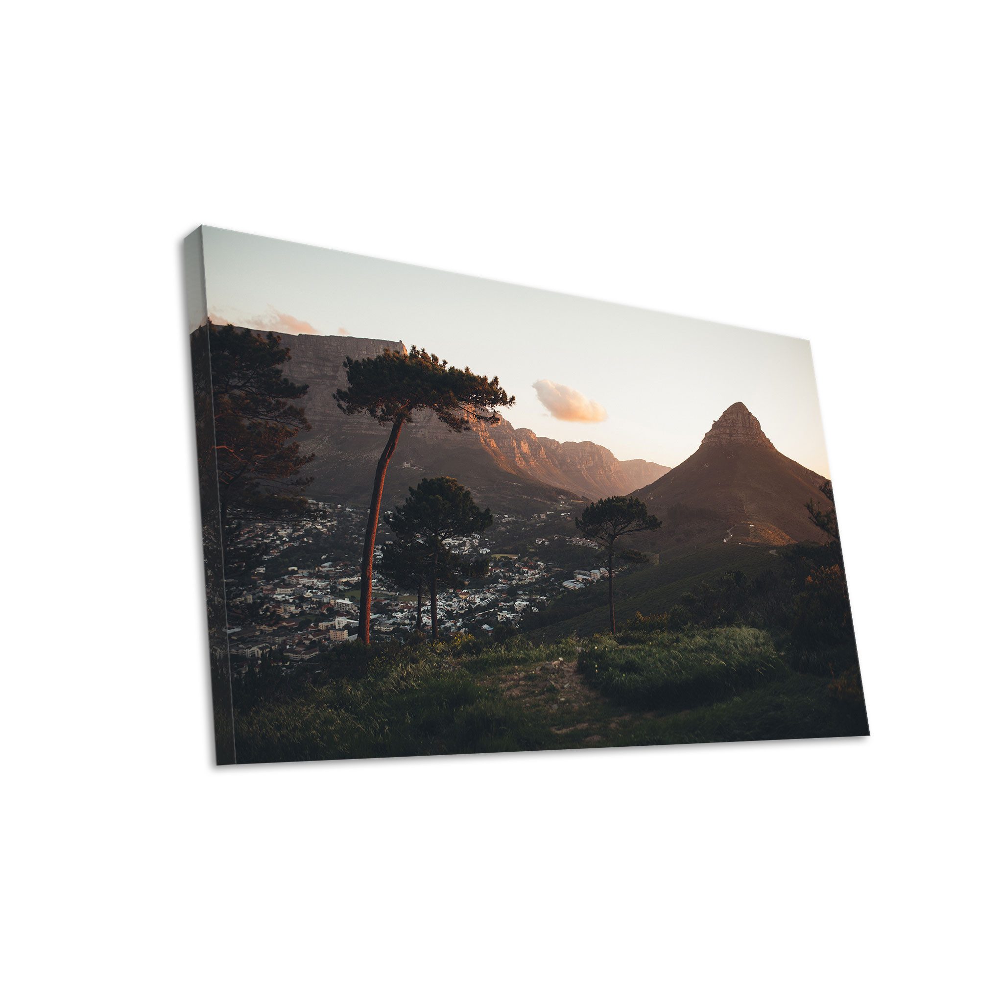 Hustling Sharks Leinwandbild Nature-Art-Bild als XXL Leinwandbild "Berglandschaft im Abendlicht", in 5 unterschiedichen Größen verfügbar