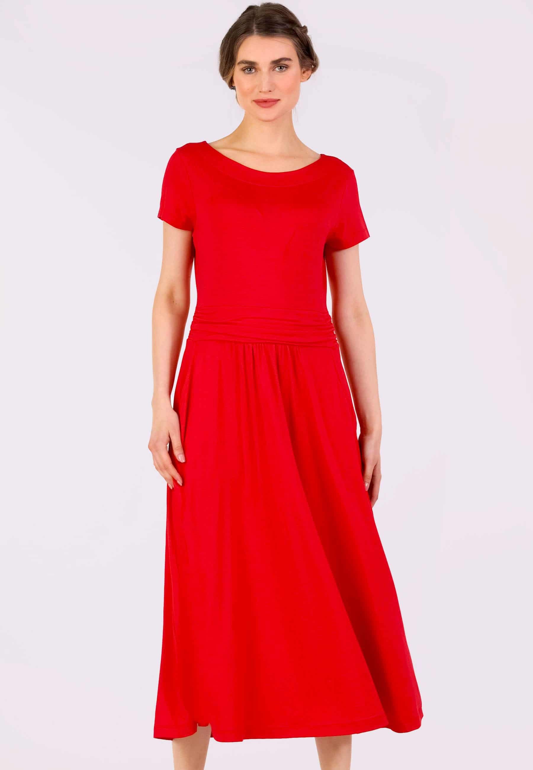 Lykka du Nord Sommerkleid Malinda solid Taillenraffung
